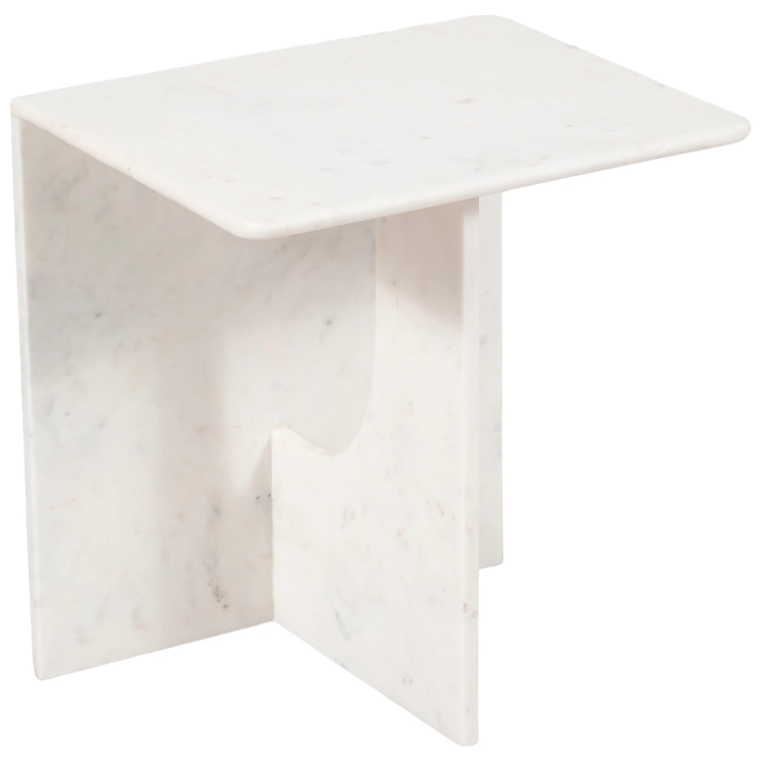 Marble Accent Table, White - Image 2