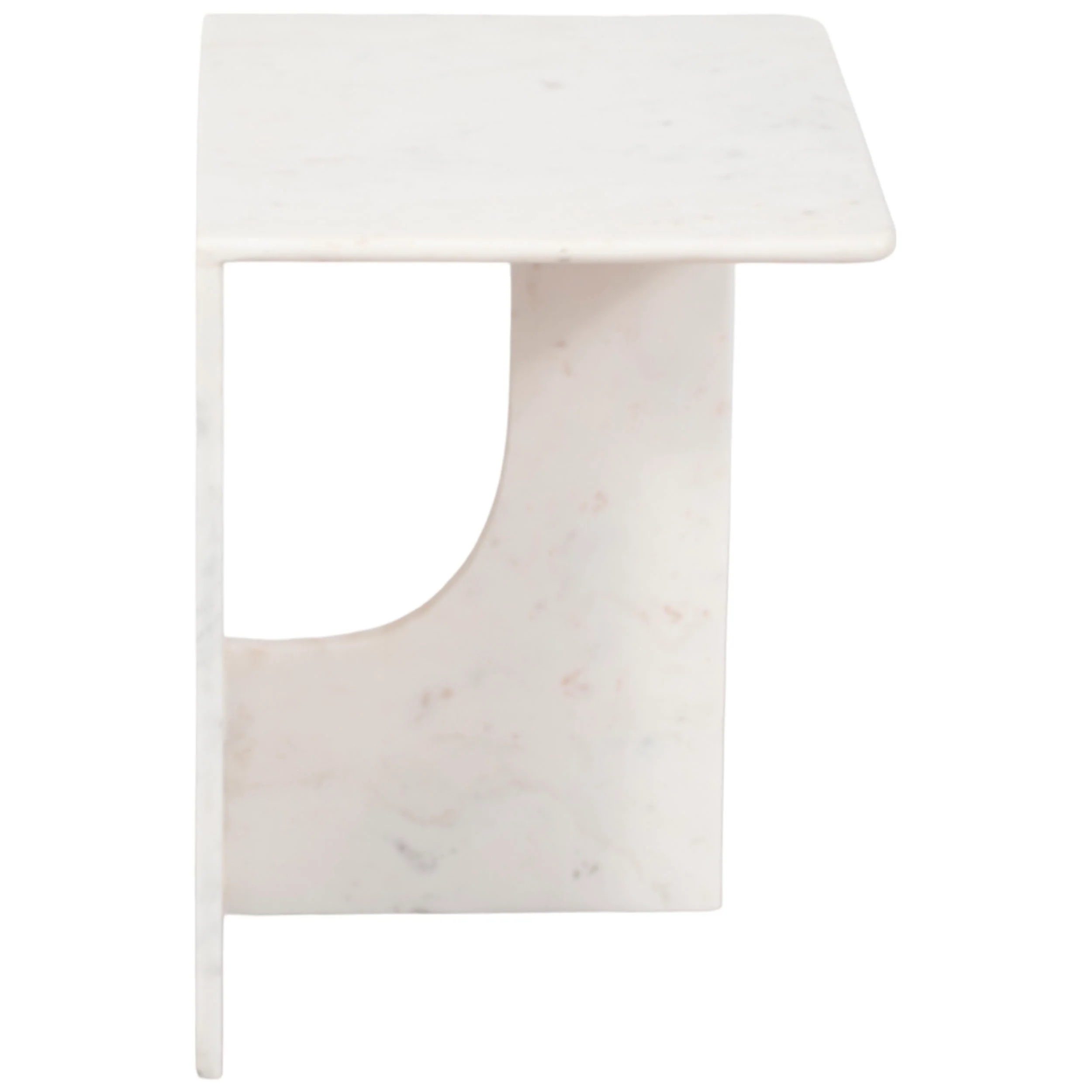 Marble Accent Table, White - Image 3
