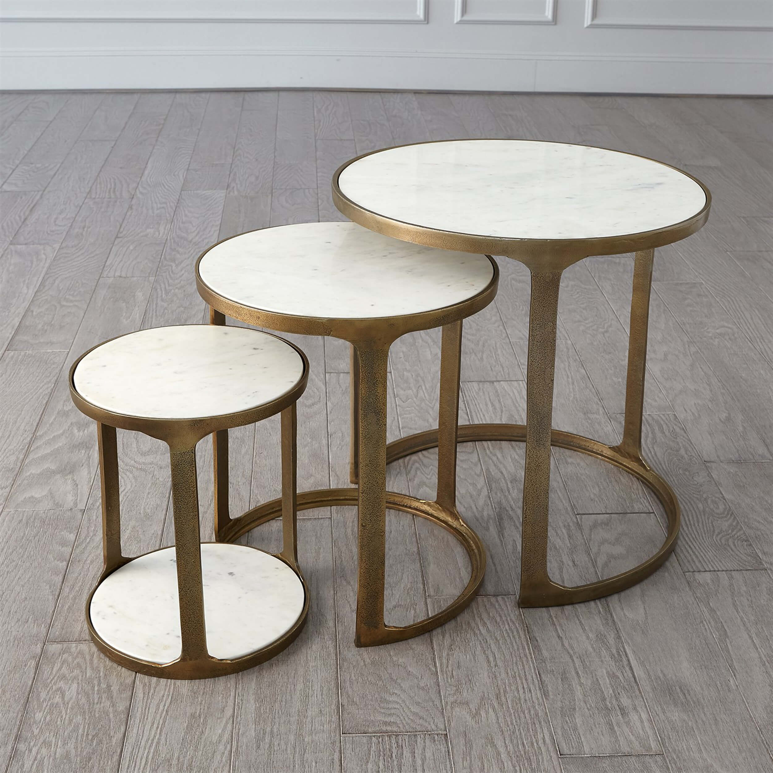 Marble Top Nesting Tables, Set of 3 - Image 3