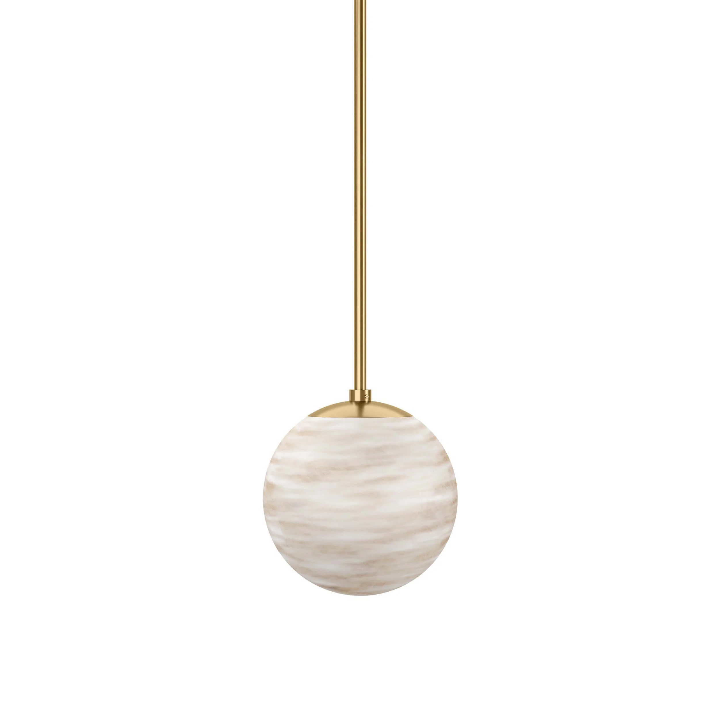 Marbled Globe 200 Pendant, Marbled Matte Glass/Burnished Brass by Four Hands
