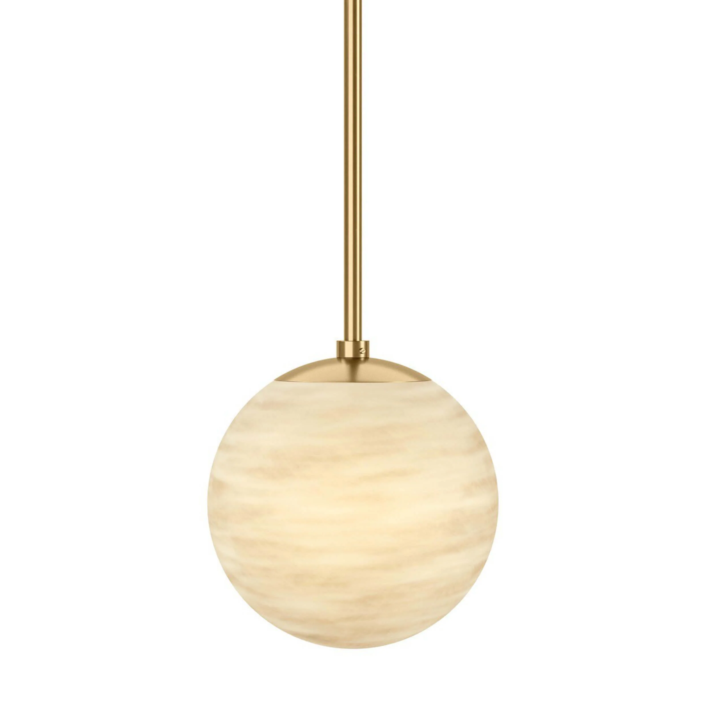 Marbled Globe 200 Pendant, Marbled Matte Glass/Burnished Brass by Four Hands - Image 2