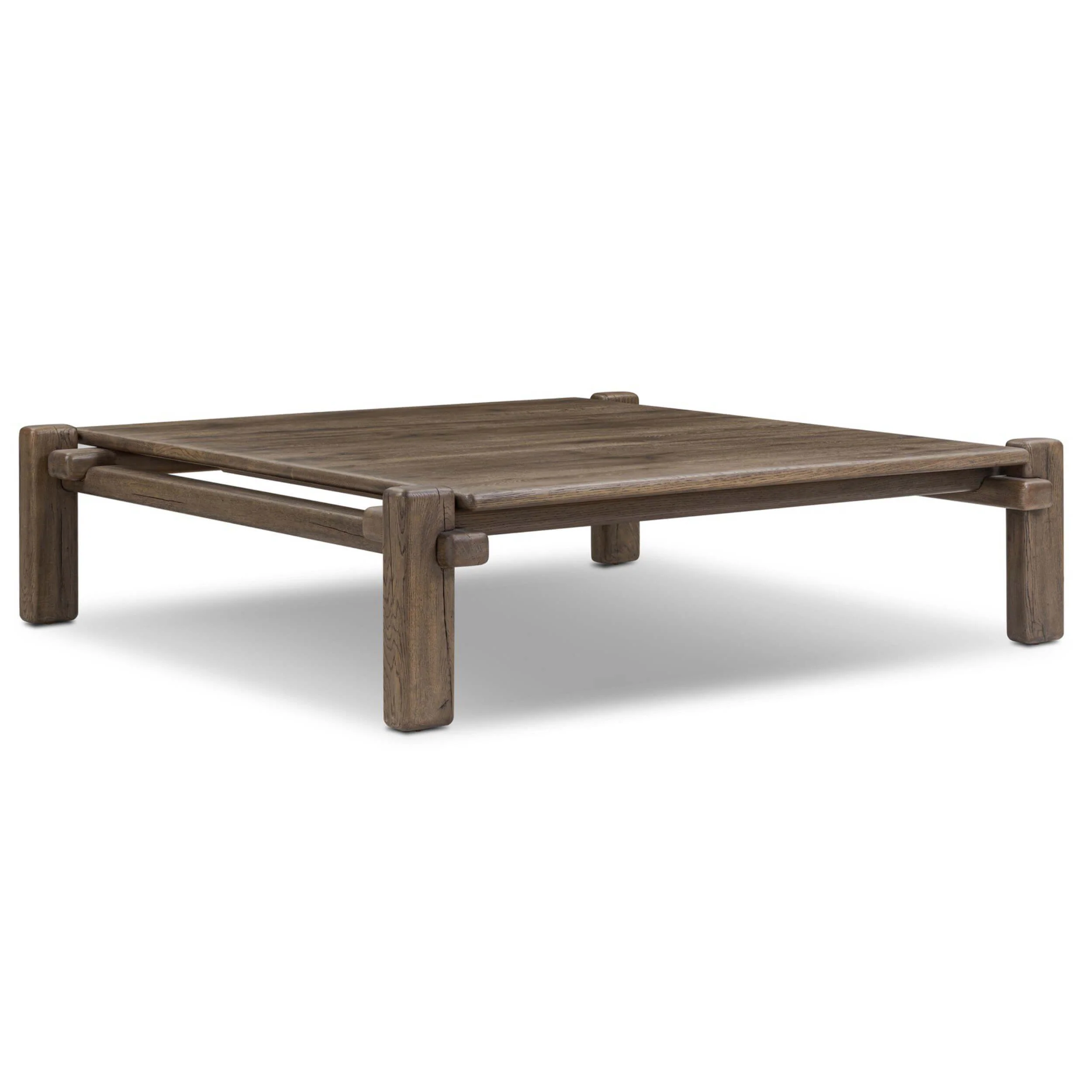 Marcia Square Coffee Table, Grey Reclaimed French Oak by Four Hands