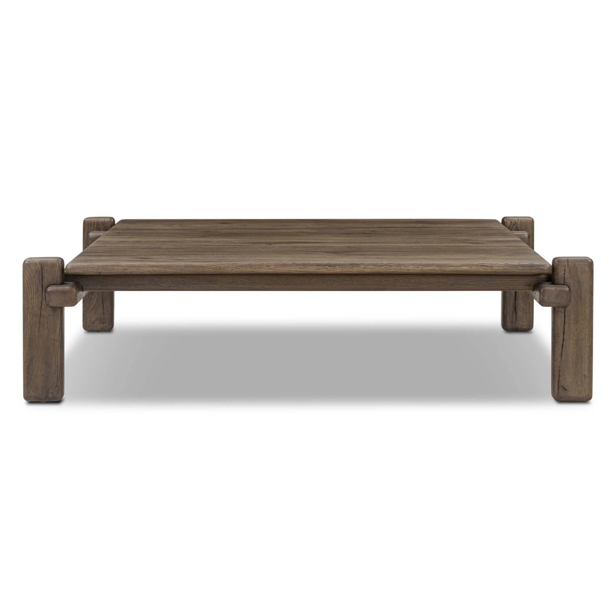 Marcia Square Coffee Table, Grey Reclaimed French Oak by Four Hands - Image 2