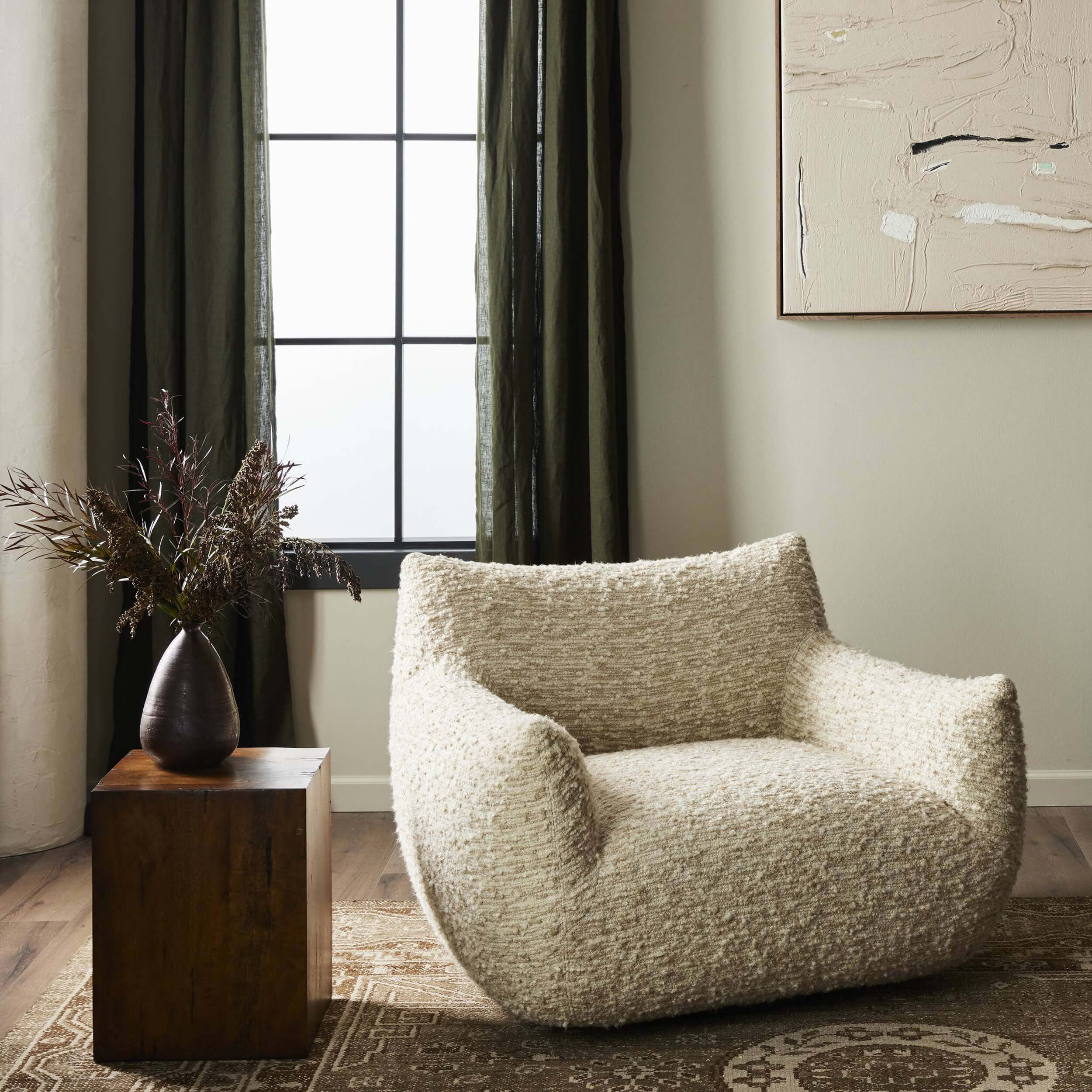 Margot Swivel Chair, Solema Cream by Four Hands - Image 5