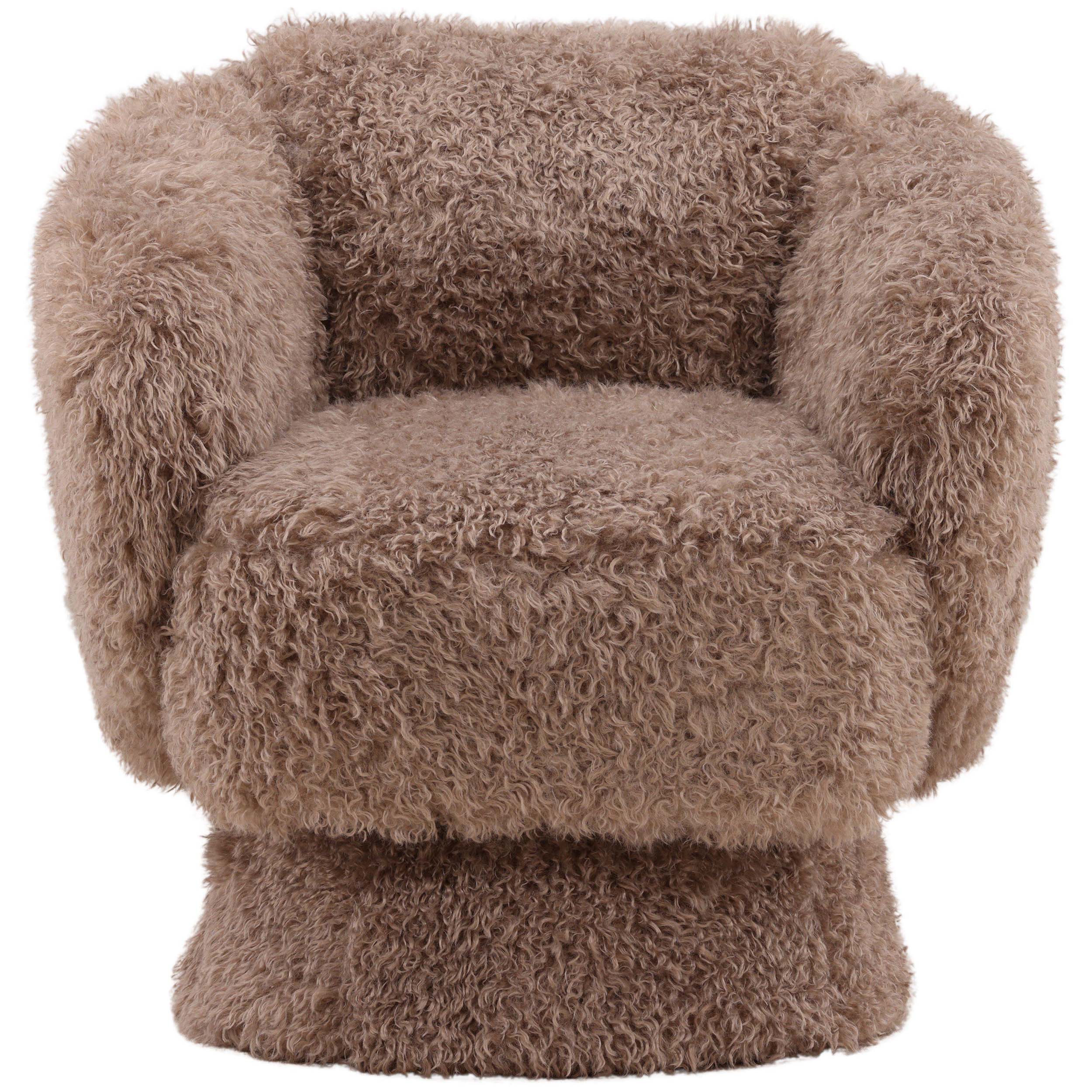 Mariam Swivel Chair, Taupe - Image 2