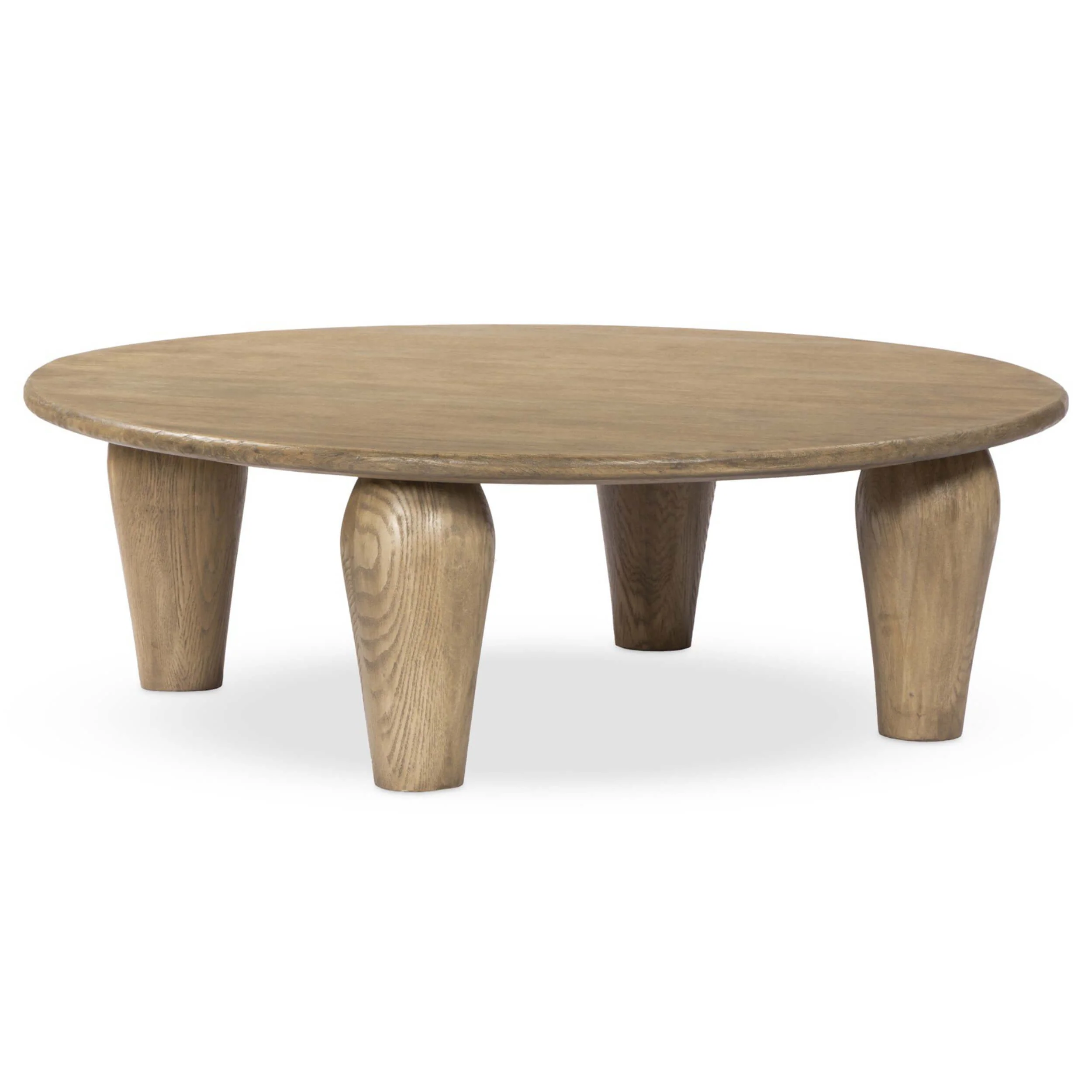Maricopa Large Round Coffee Table, Worn Oak by Four Hands