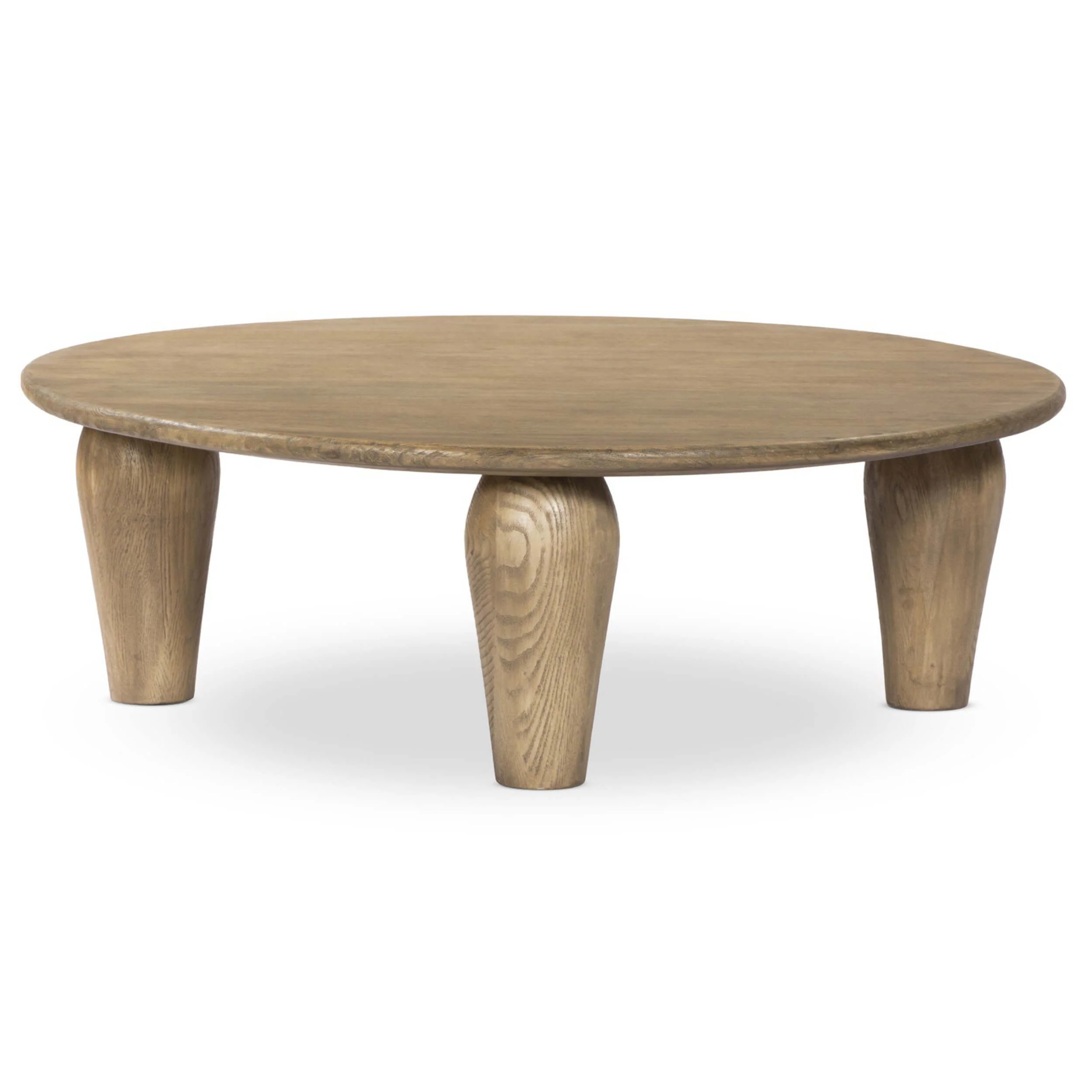 Maricopa Large Round Coffee Table, Worn Oak by Four Hands - Image 2