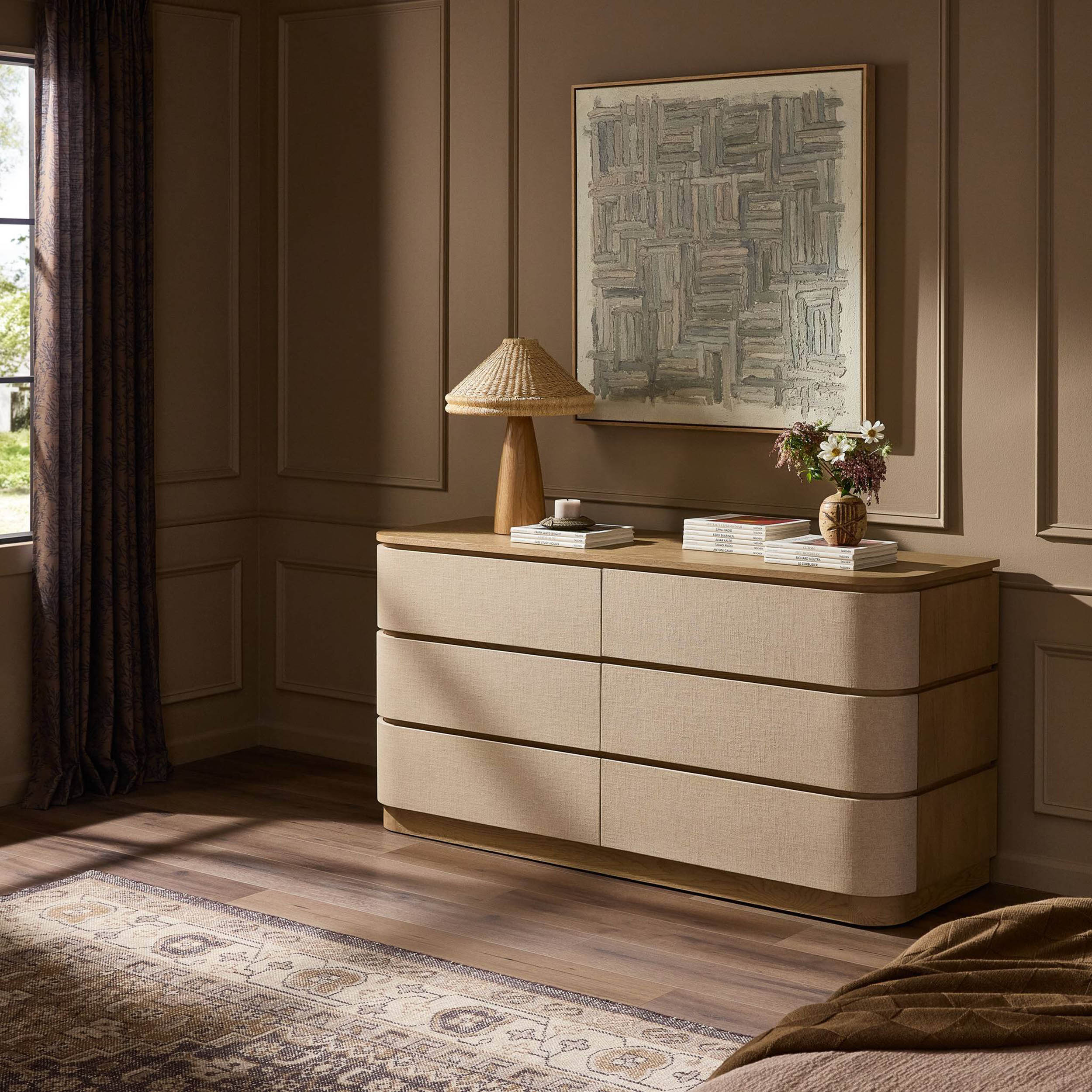 Mariella 6 Drawer Dresser, Beige Painted Linen by Four Hands - Image 7