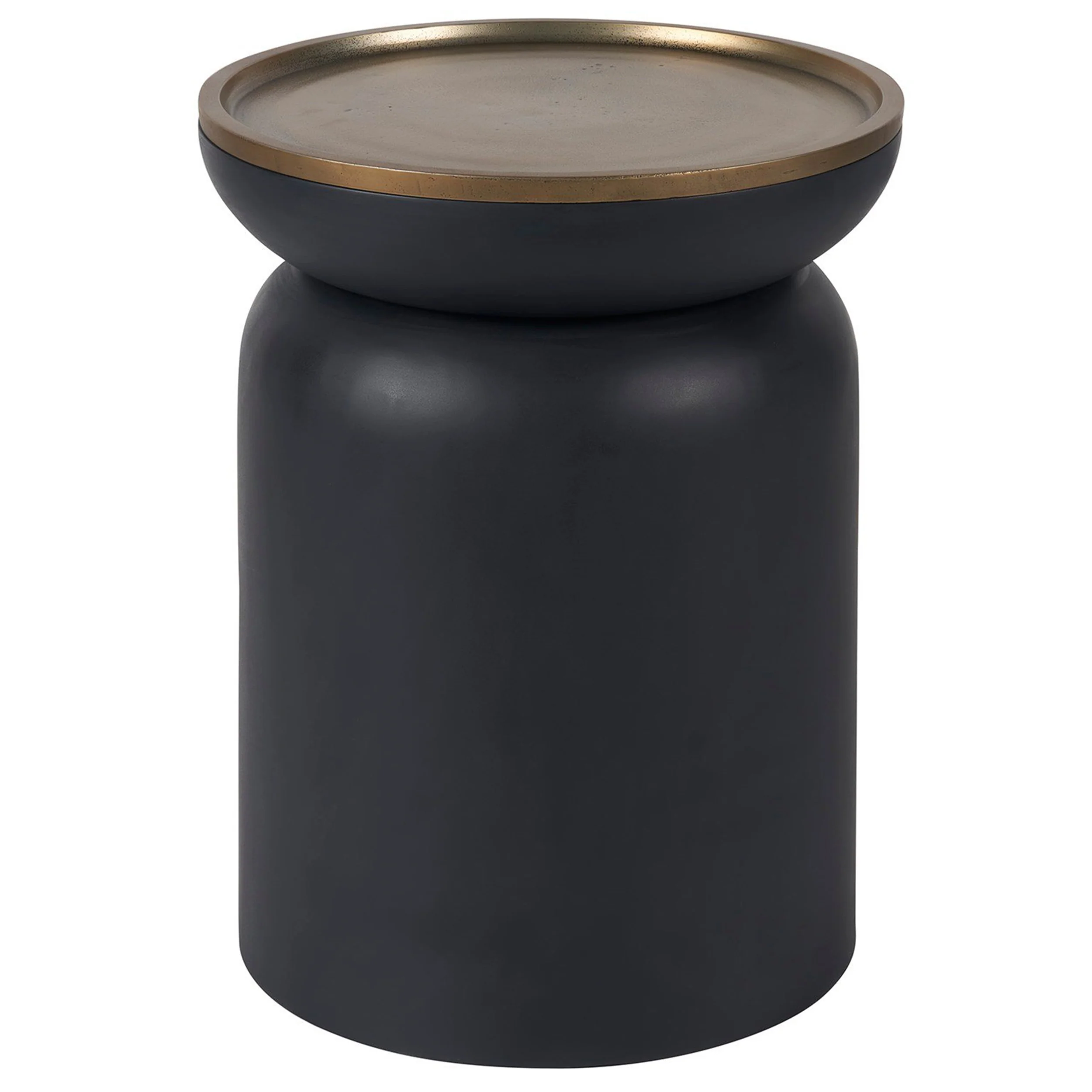 Marilyn End Table, White Satin Bronze