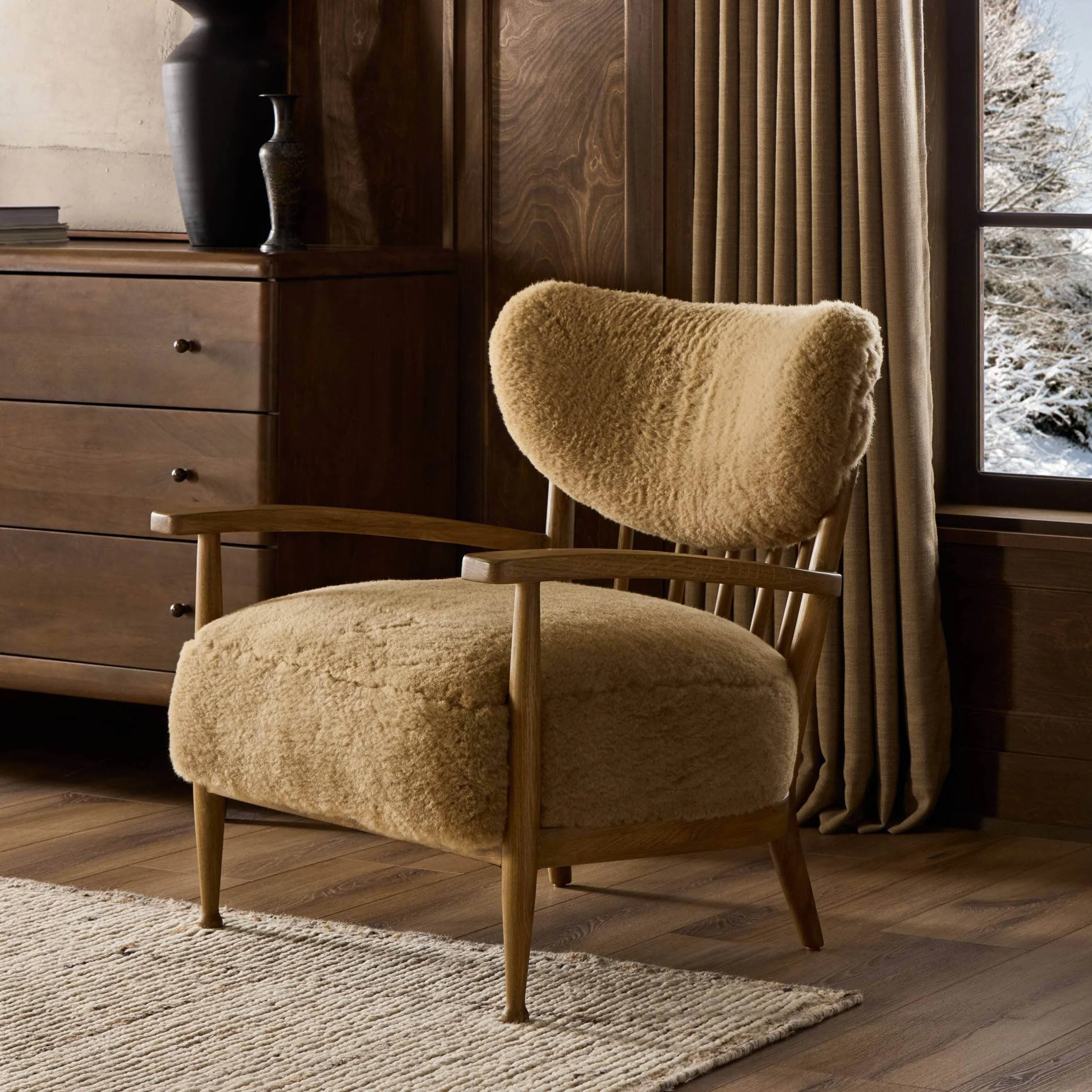Marisol Chair, Desert Shearling by Four Hands - Image 7