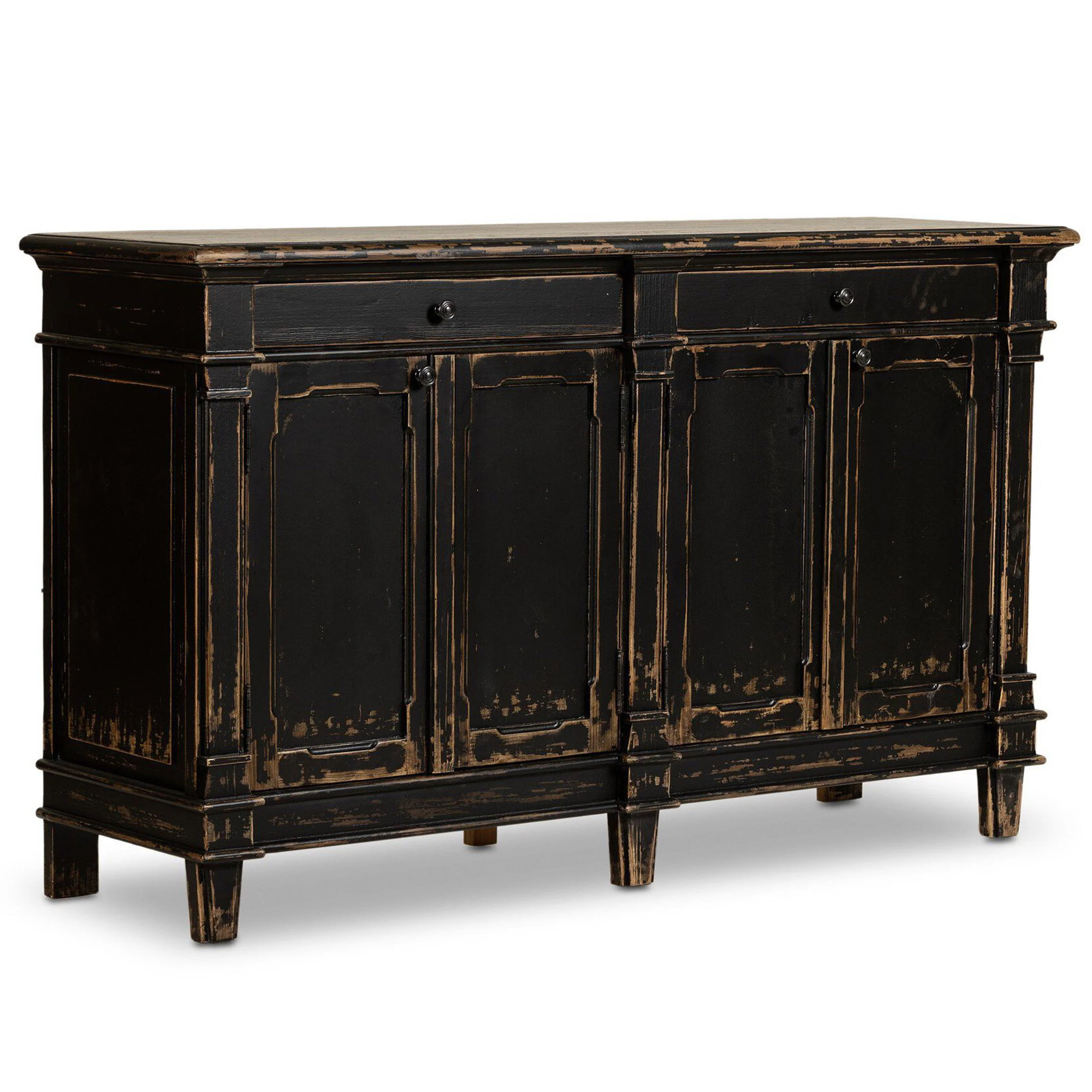 Marjorie 4 Door Sideboard, Distressed Black by Four Hands