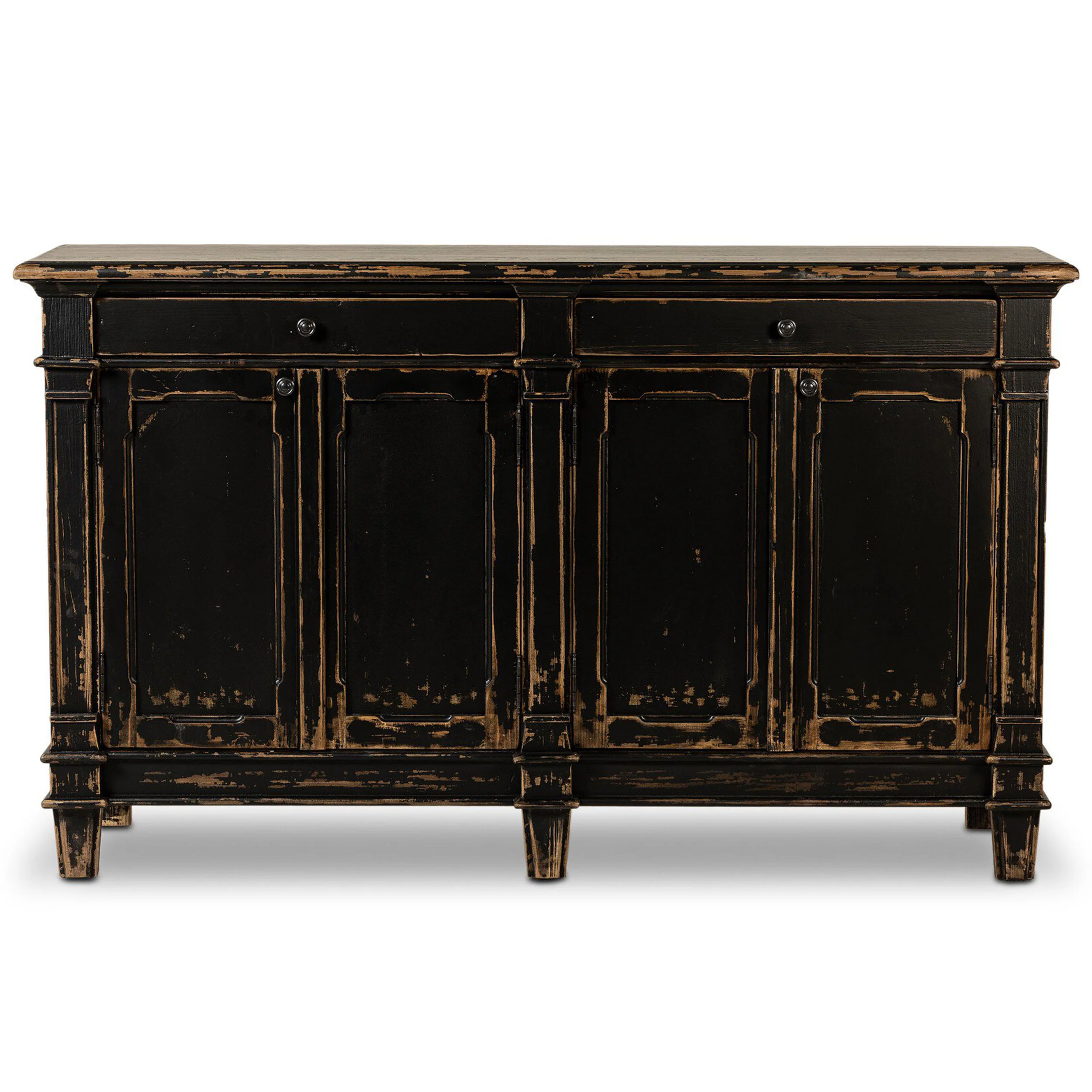 Marjorie 4 Door Sideboard, Distressed Black by Four Hands - Image 2
