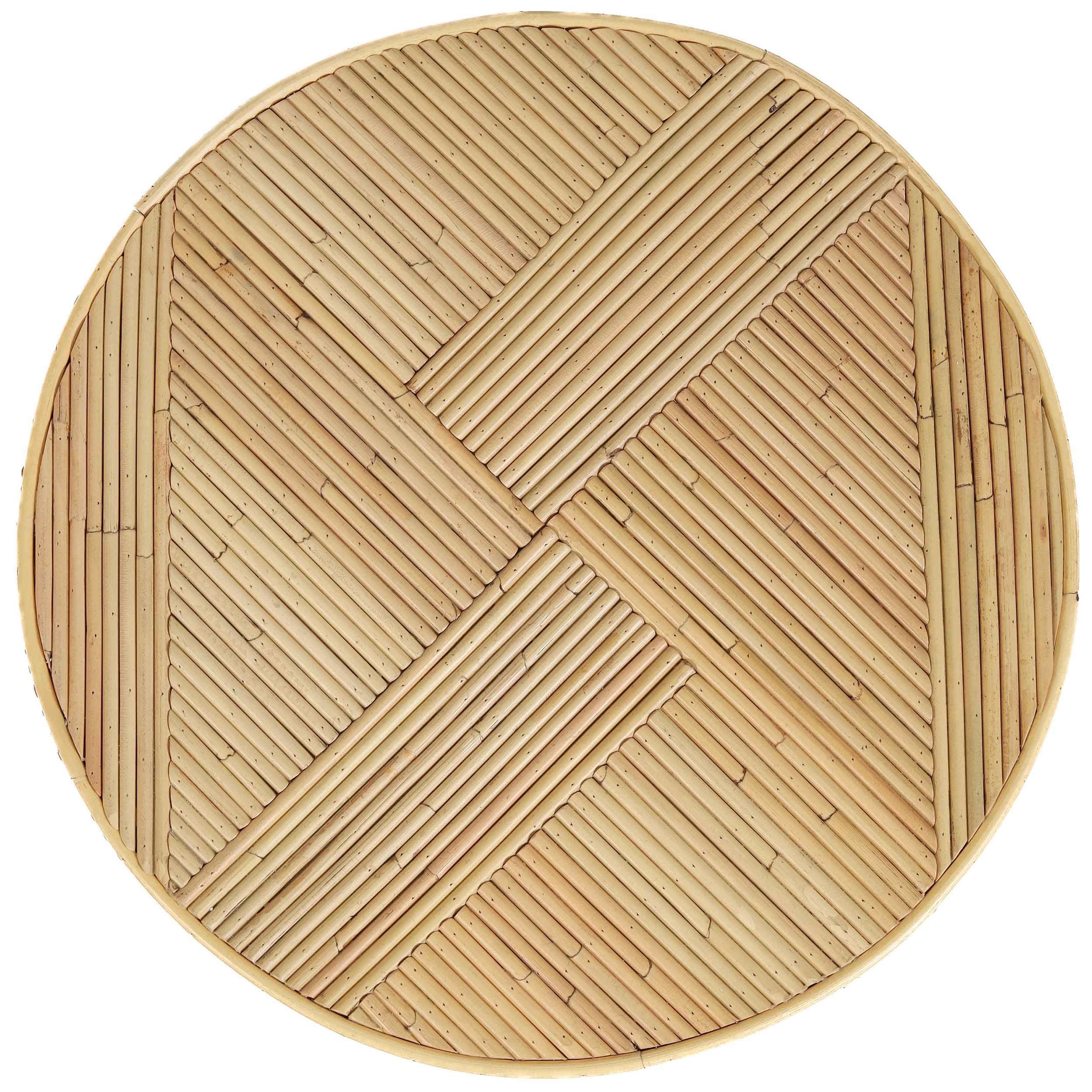 Matea Rattan Cross Side Table, Natural - Image 4