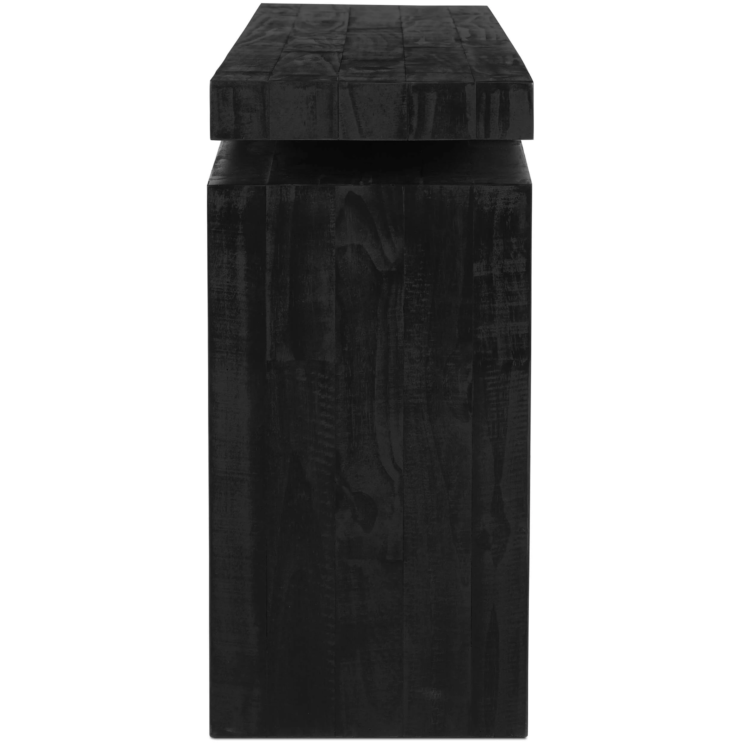 Matthes Reclaimed Pine Console Table, Aged Black by Four Hands - Image 2