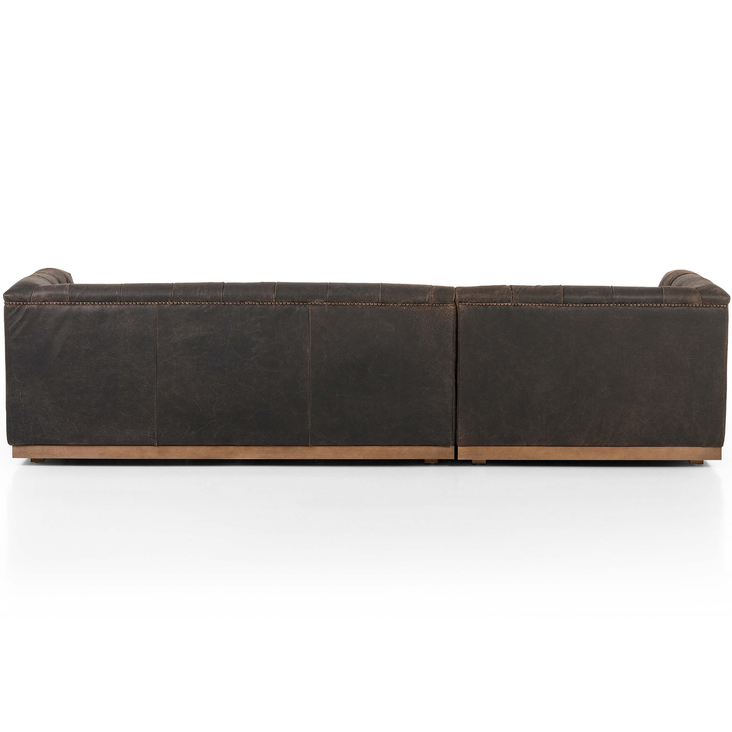 Maxx 2 Piece Leather Sectional, Destroyed Black by Four Hands - Image 4