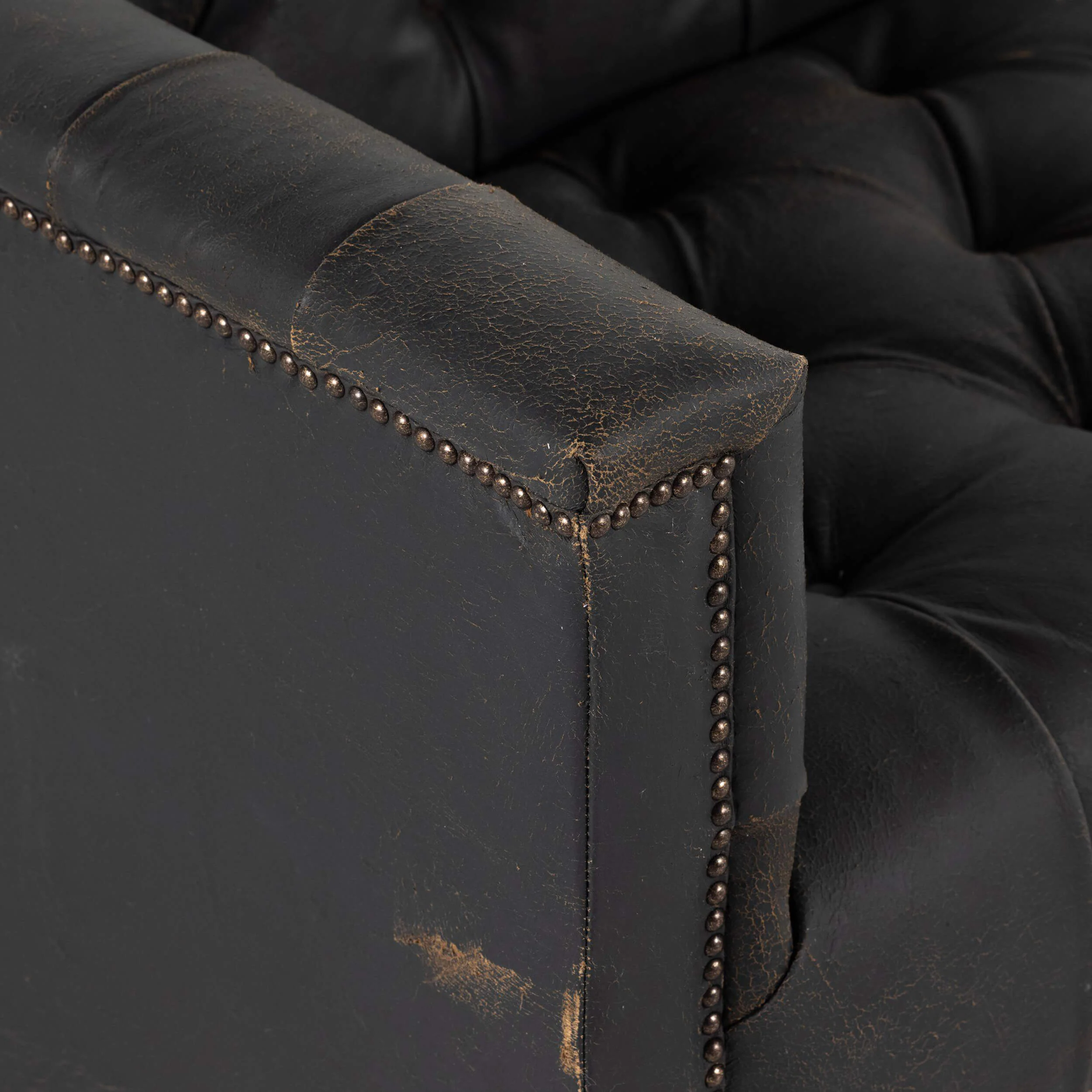 Maxx Leather Sofa, Destroyed Black by Four Hands - Image 4
