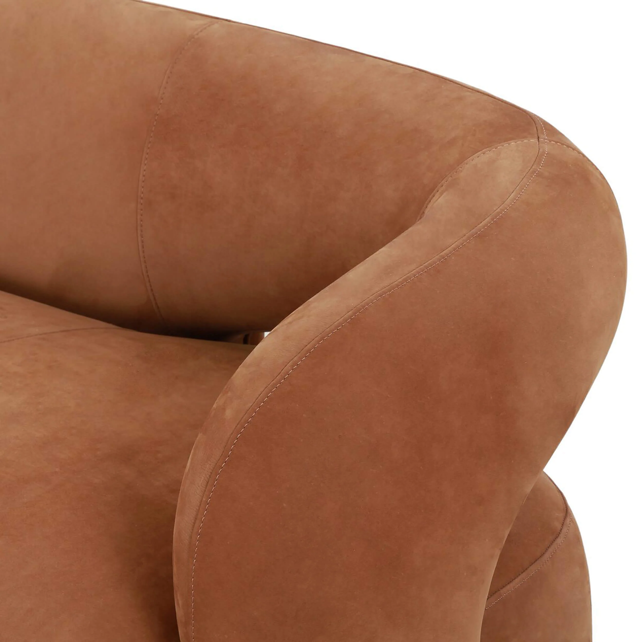 Mazie Leather Sofa, Nubuck Cognac - Image 6