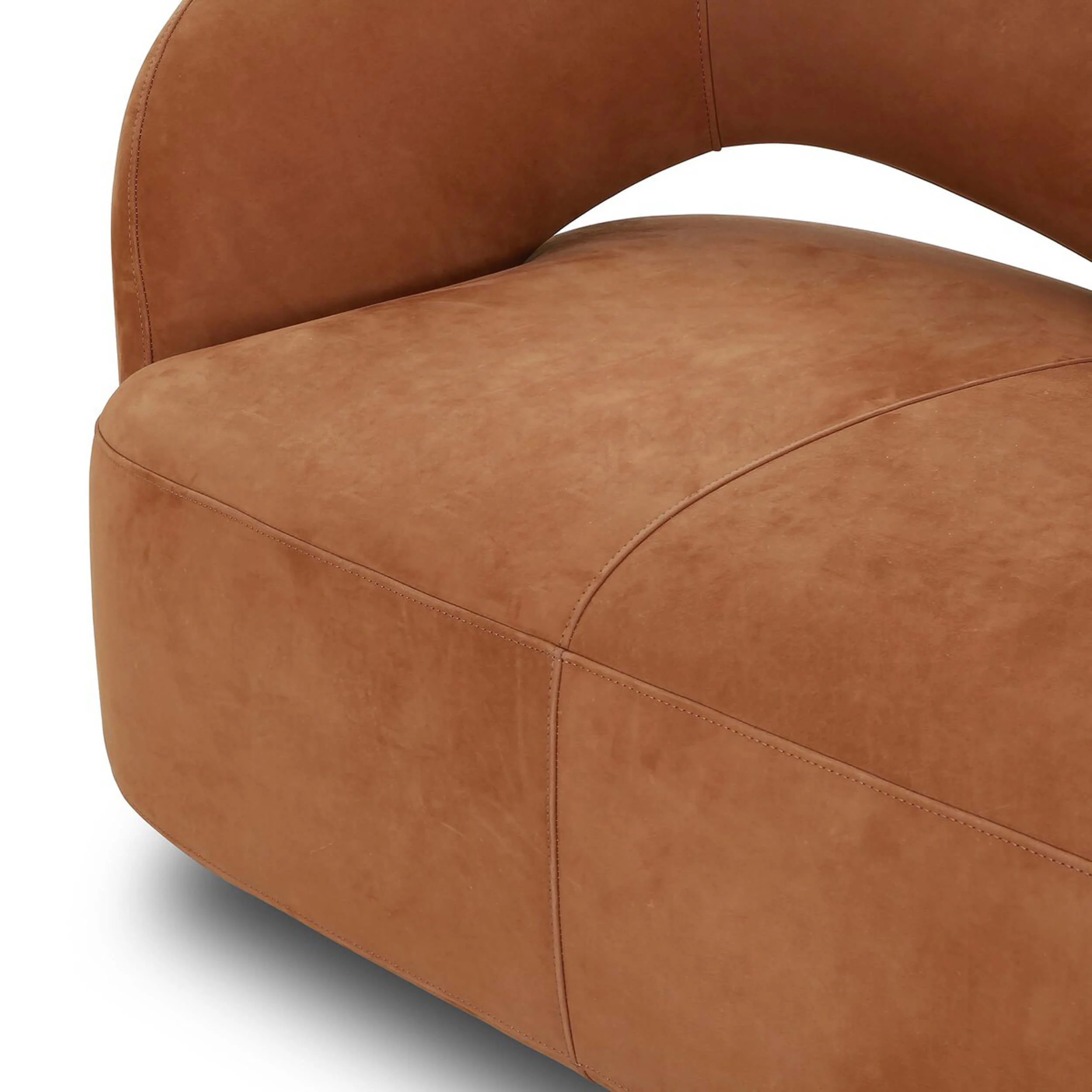Mazie Leather Sofa, Nubuck Cognac - Image 7