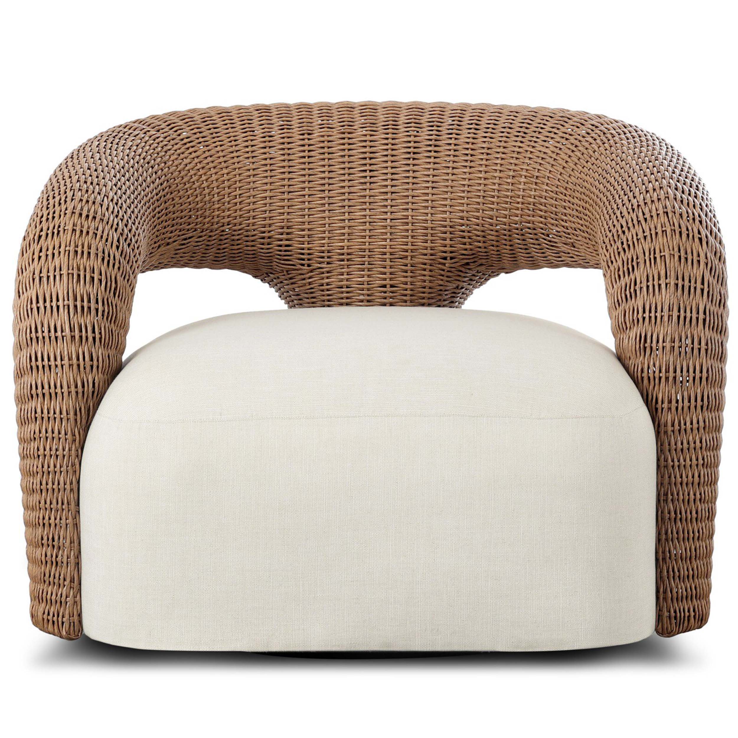 Mazie Outdoor Swivel Chair, Vergo Cream by Four Hands - Image 2