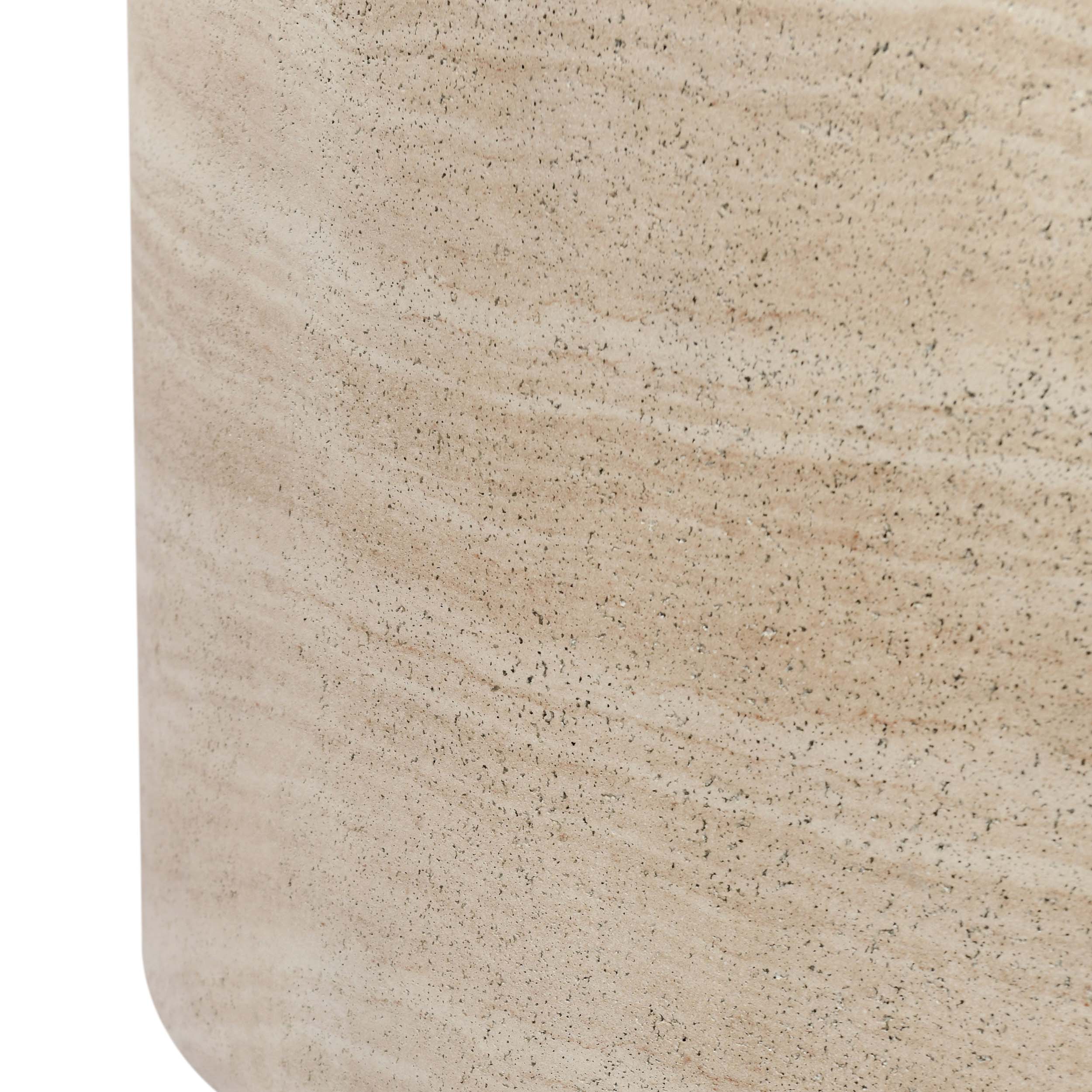 McKenna Outdoor Round Coffee Table, Travertine - Image 4