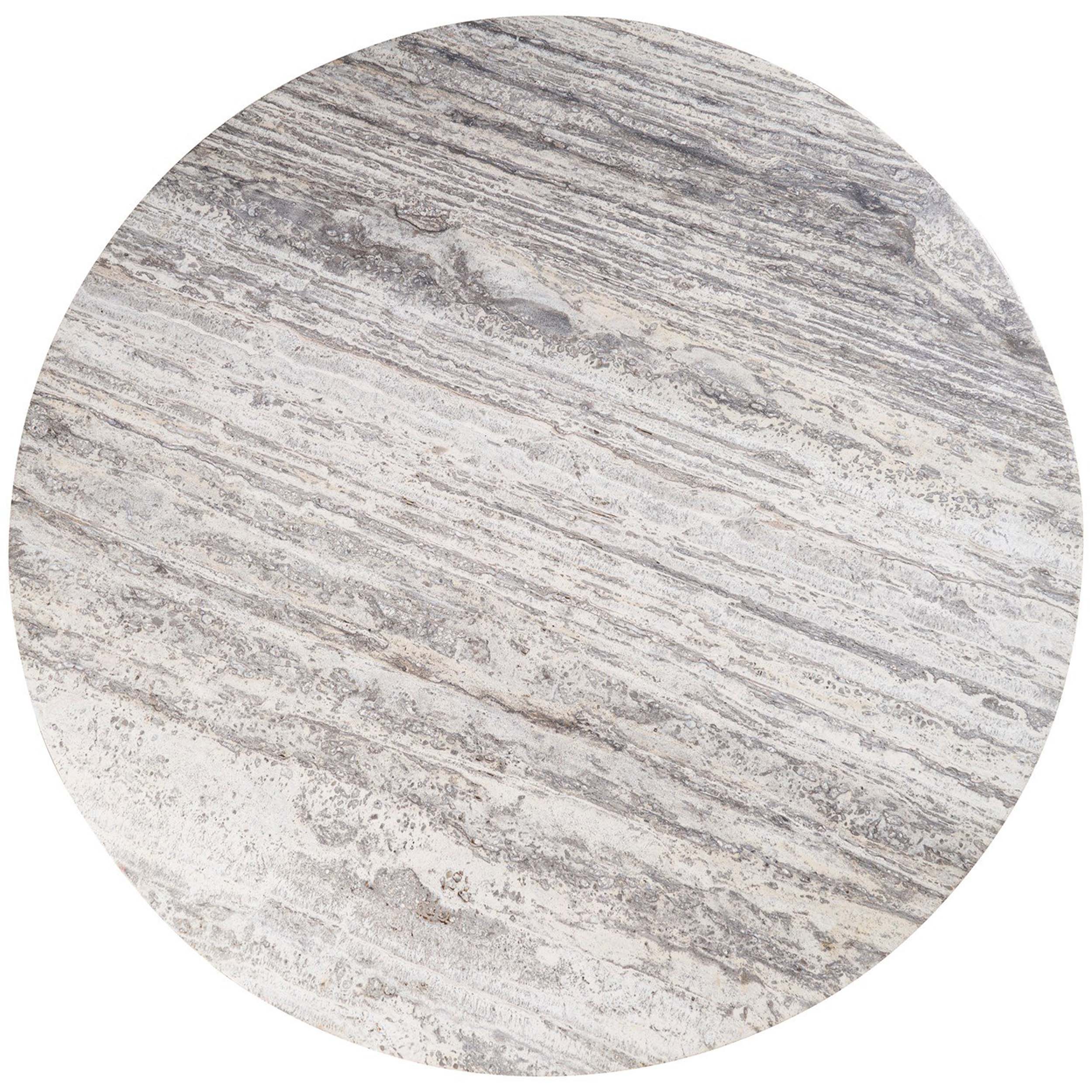 Meadow Round Dining Table, White Travertine - Image 2