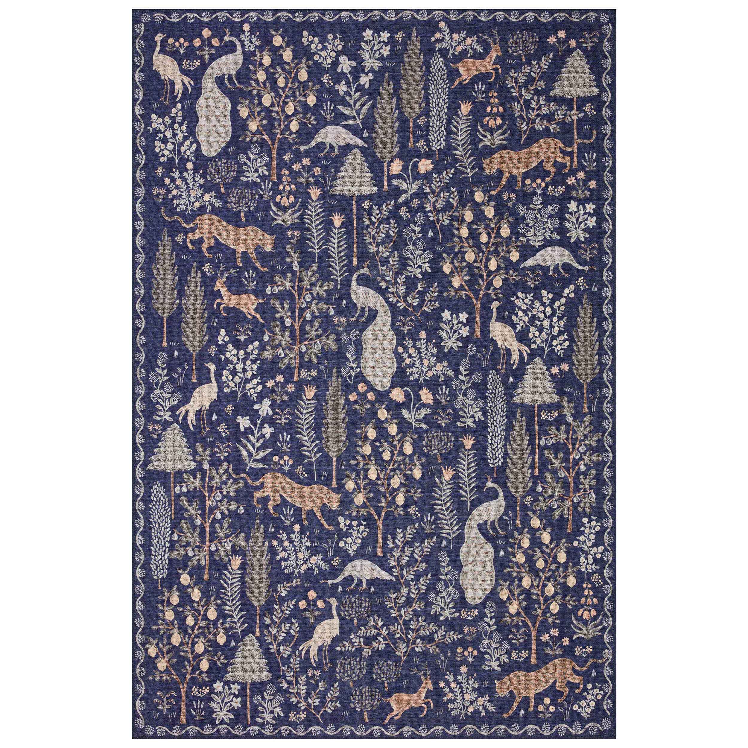 Rifle Paper Co. x Loloi Rug Menagerie MEN-02, Navy