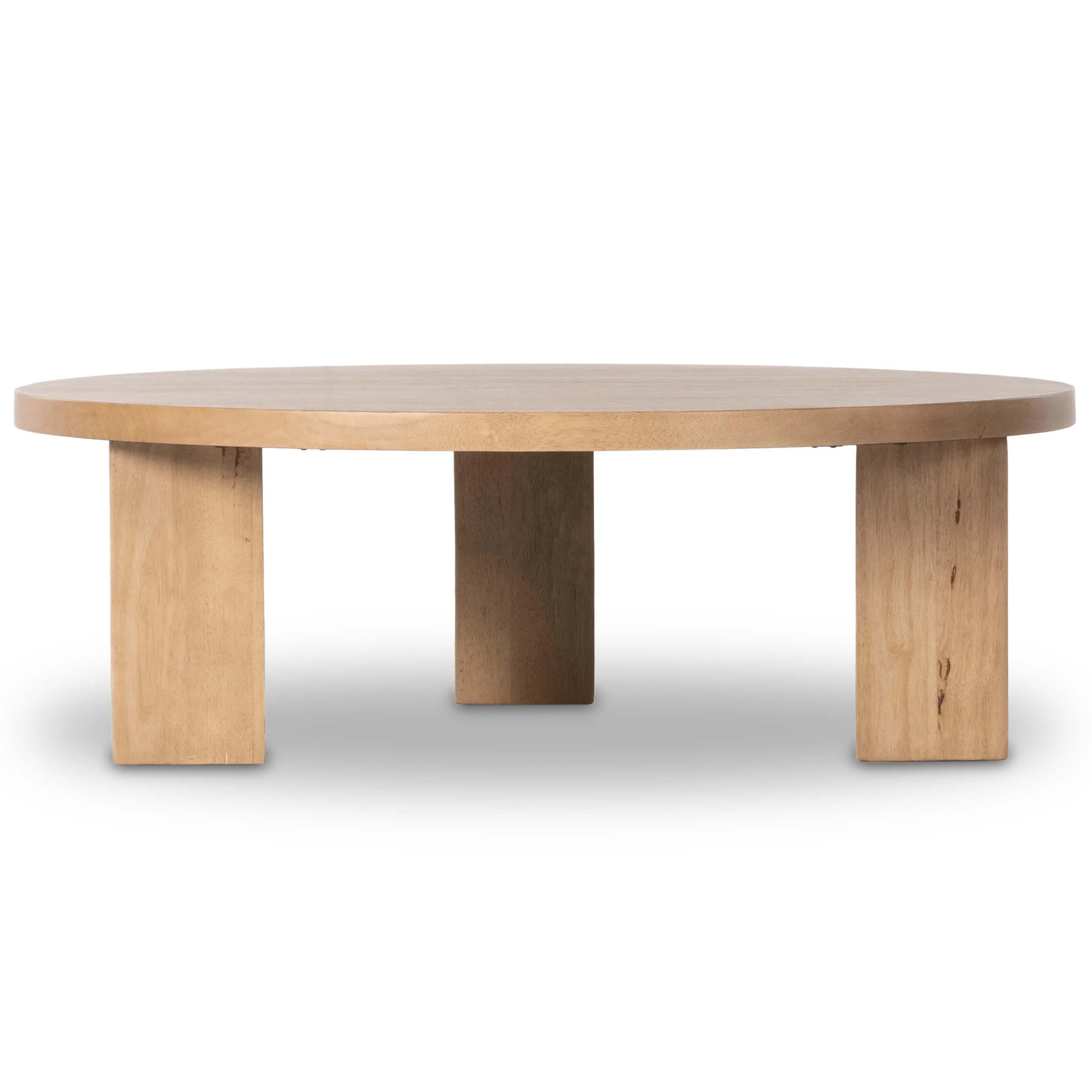 Mesa 48" Round Coffee Table, Light Brushed Parawood by Four Hands - Image 2