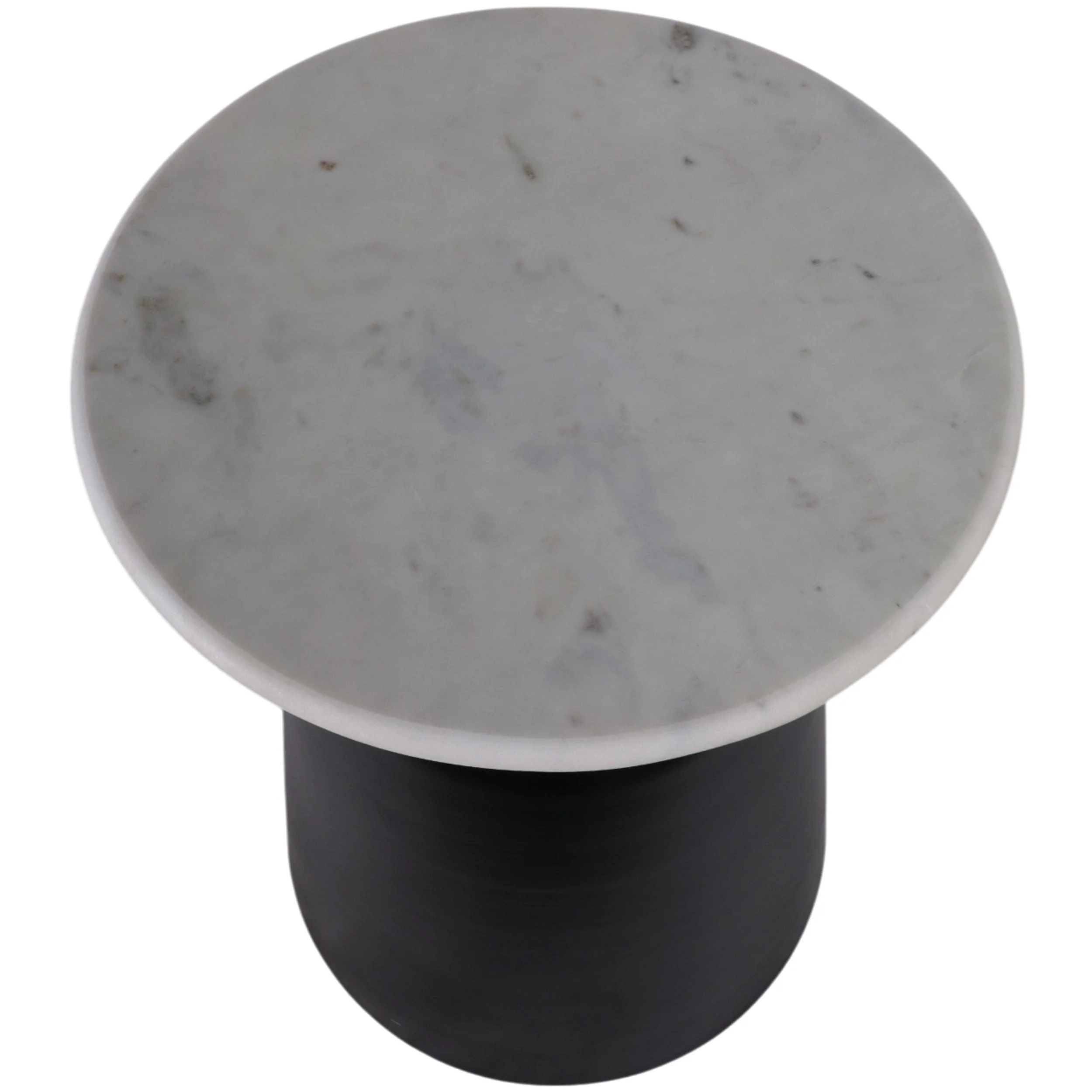 Metal Accent Table w/Marble Top, Black/White - Image 2