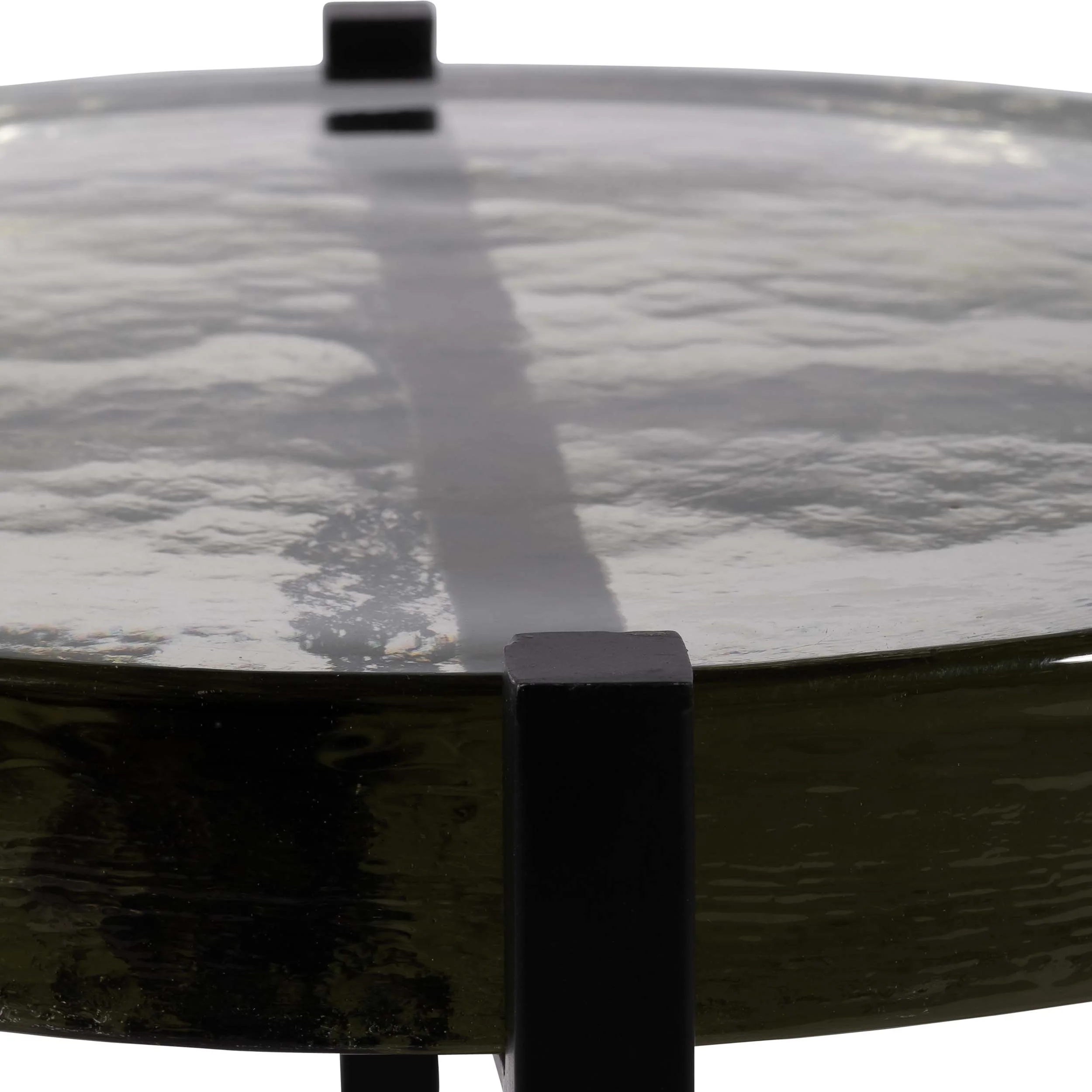 Metal and Glass Side Table, Black - Image 4