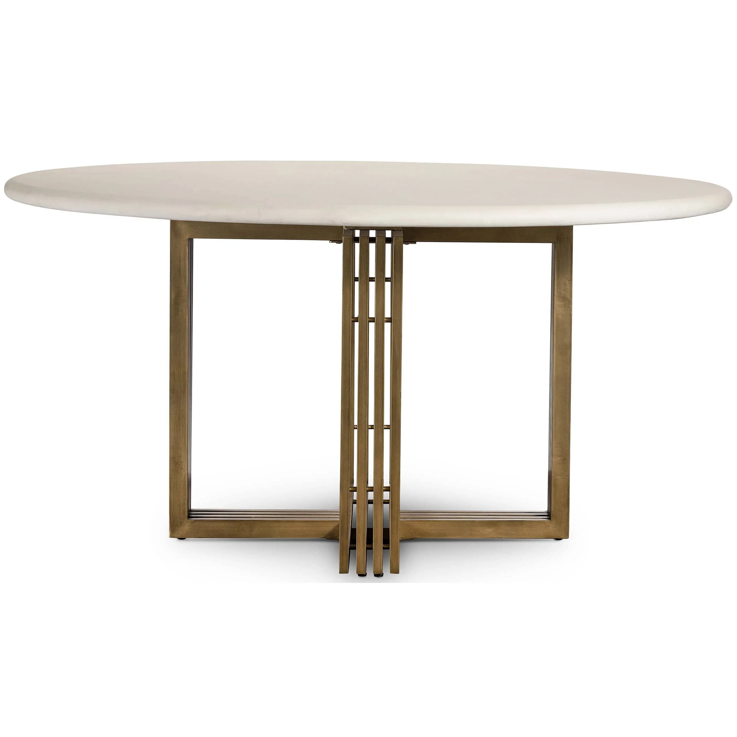 Mia Round Dining Table, Parchment White by Four Hands