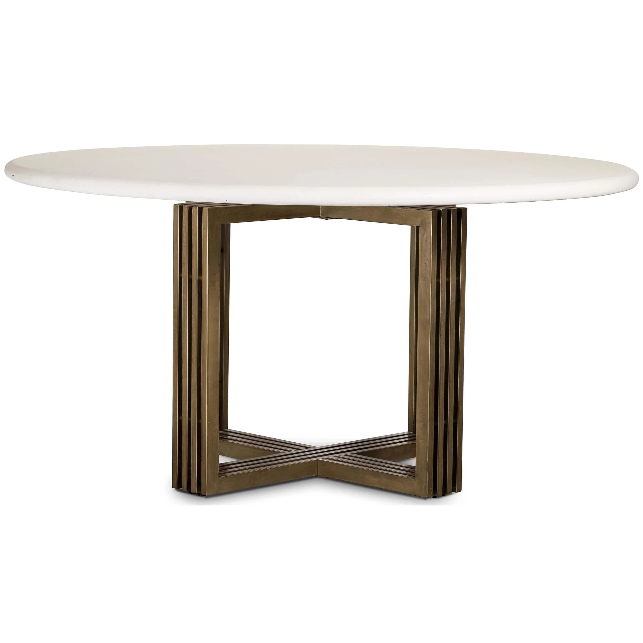 Mia Round Dining Table, Parchment White by Four Hands - Image 2