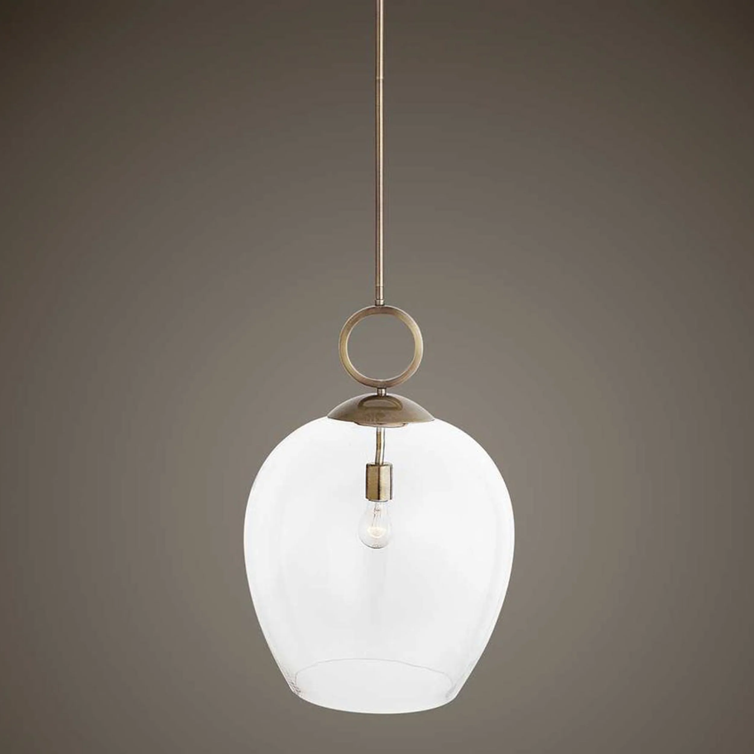 Calix 1 Light Pendant, Aged Brass - Image 4