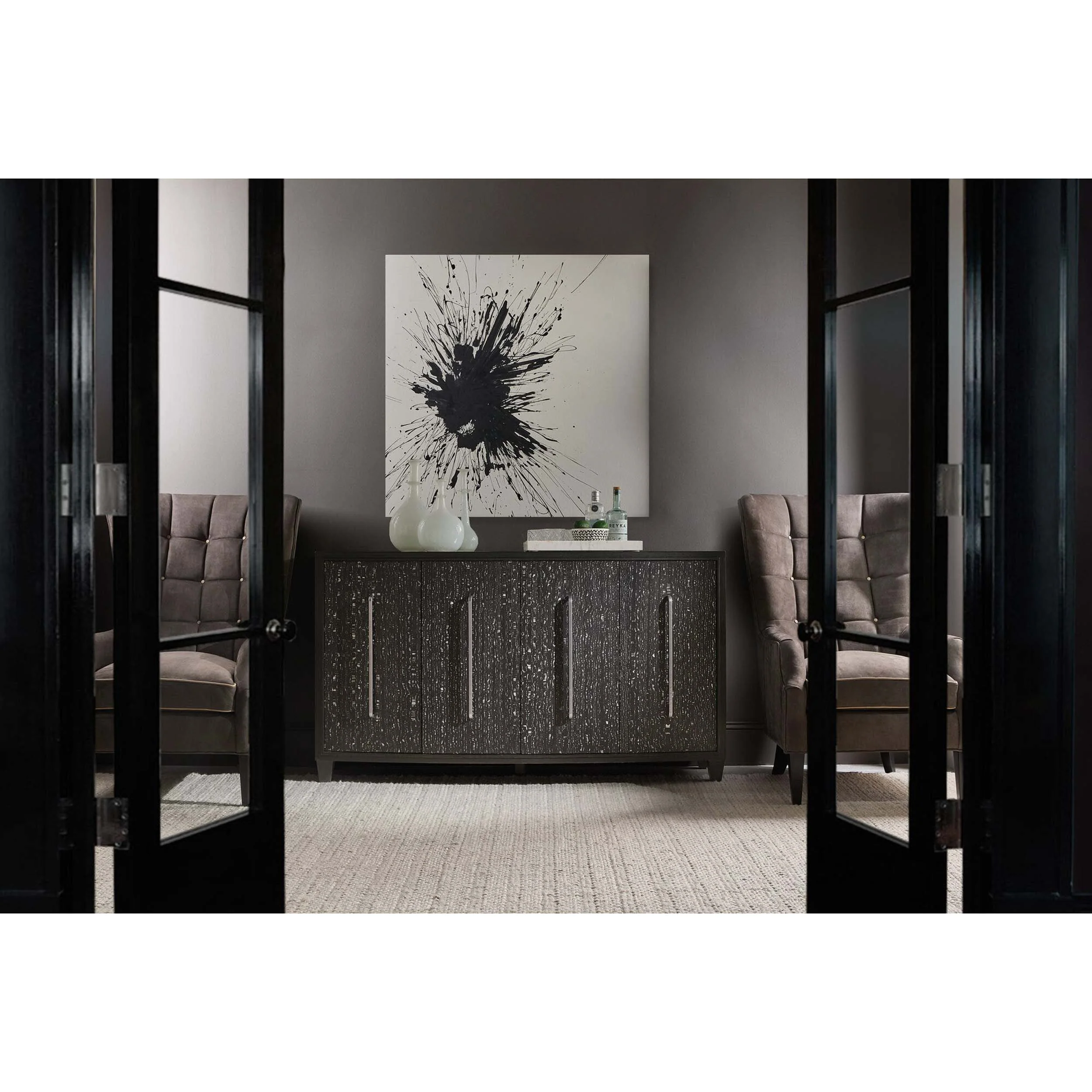 Midnight Credenza, Black/White - Image 6
