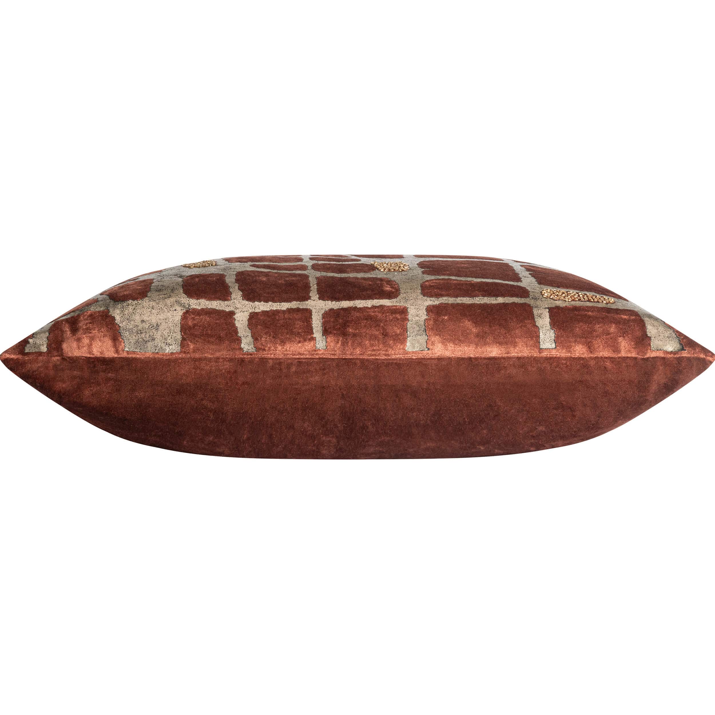 Mila Abstract Pillow, Rust/Gold - Image 2