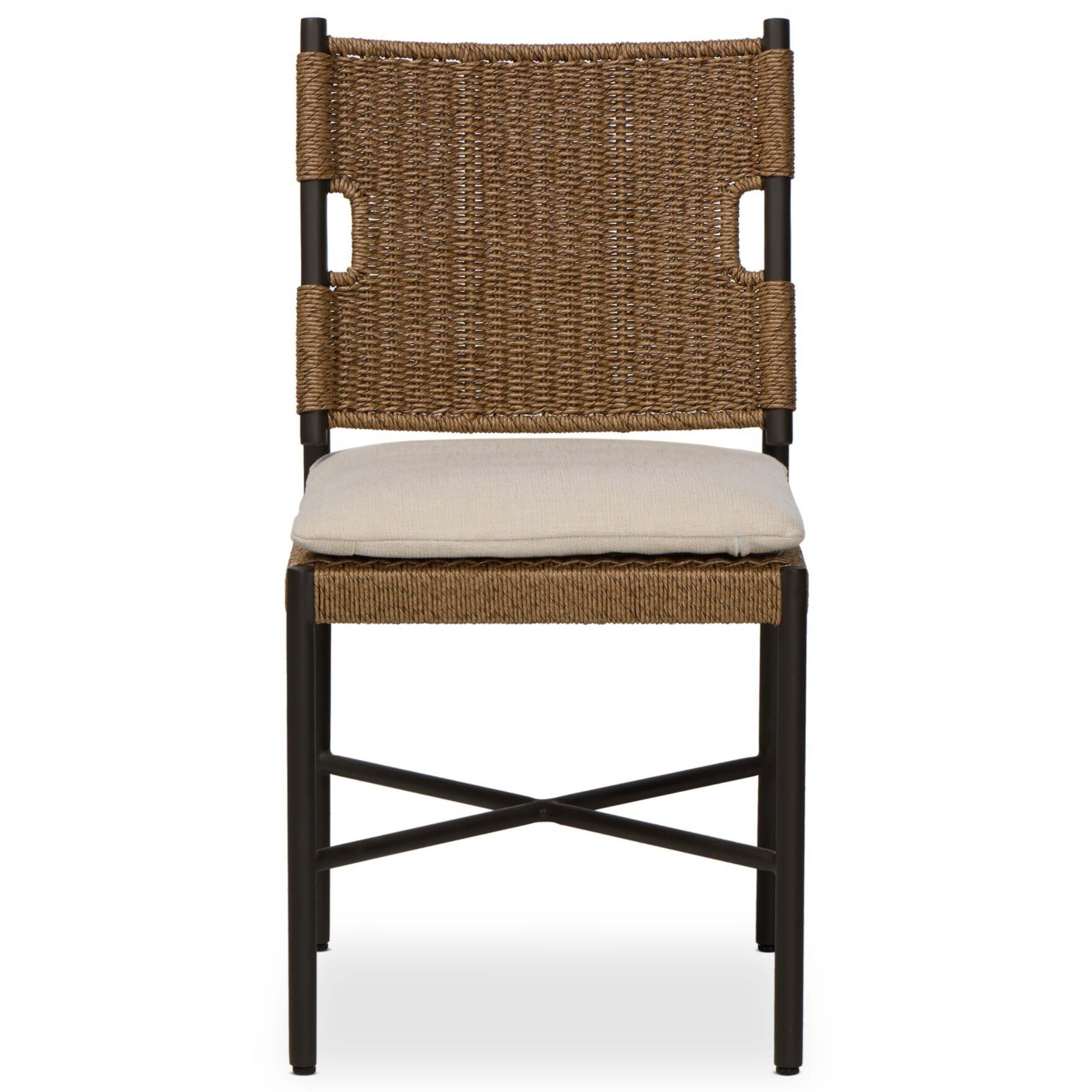 Miller Outdoor Woven Dining Chair, Liller Flax, Set of 2 by Four Hands - Image 3
