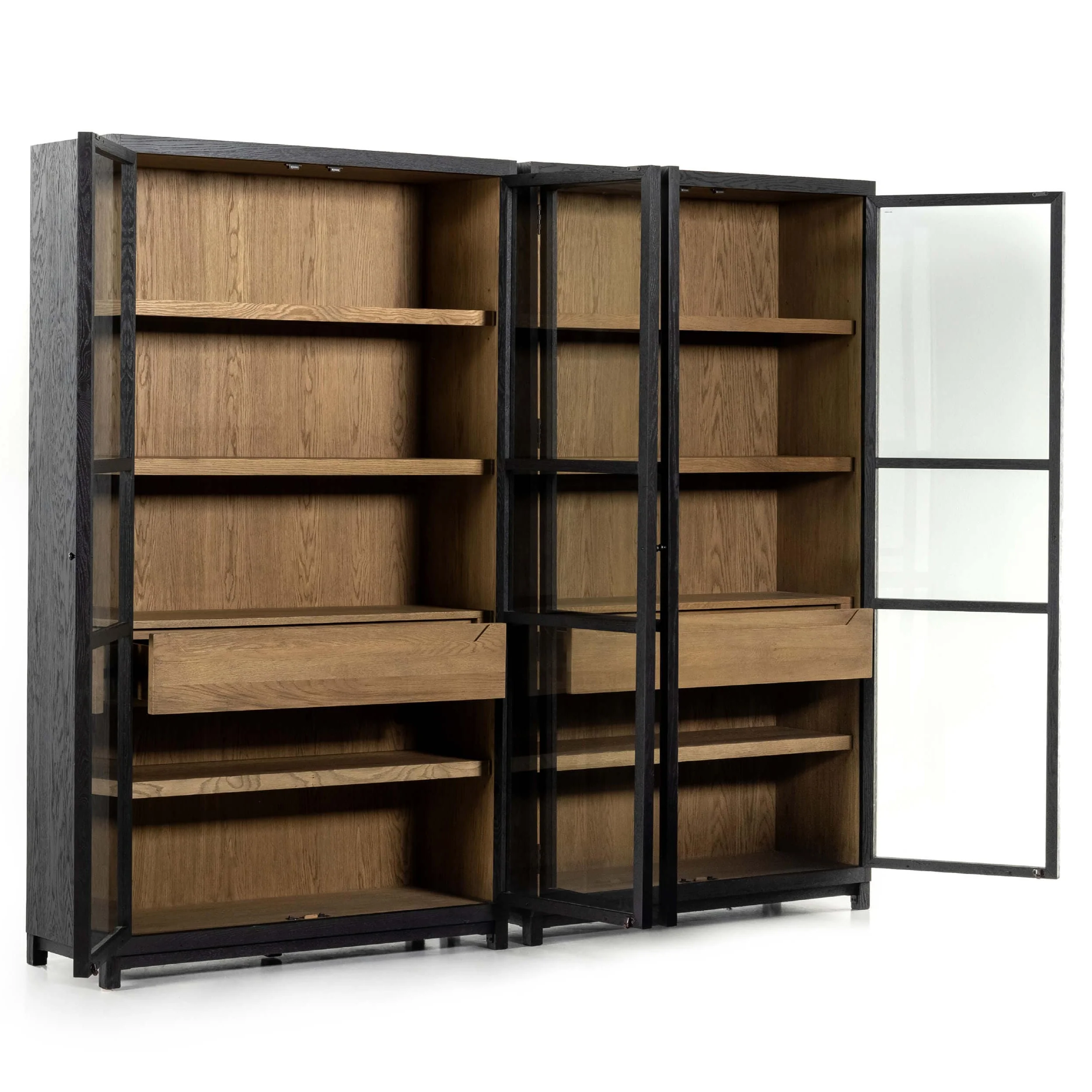 Millie Double Cabinet, Drifted Matte Black by Four Hands - Image 4