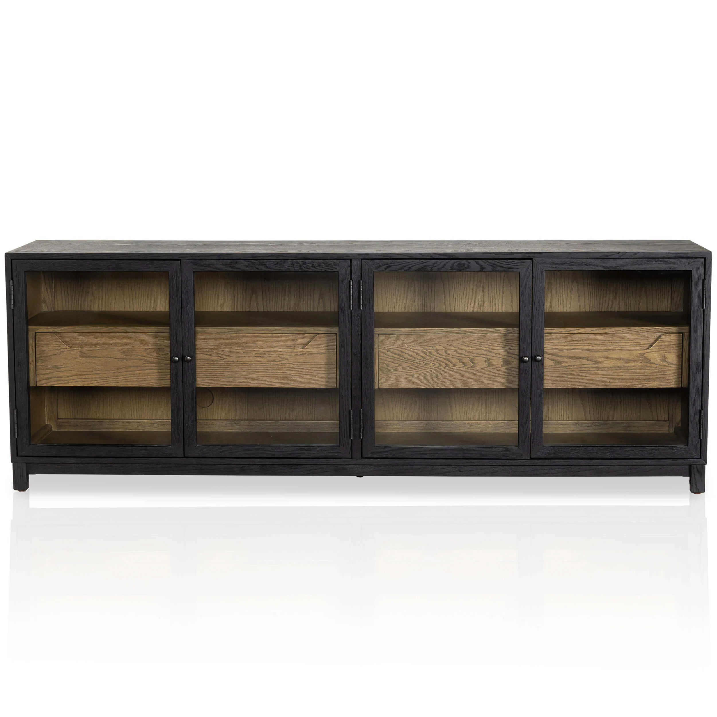 Millie Media Console, Drifted Matte Black by Four Hands - Image 2