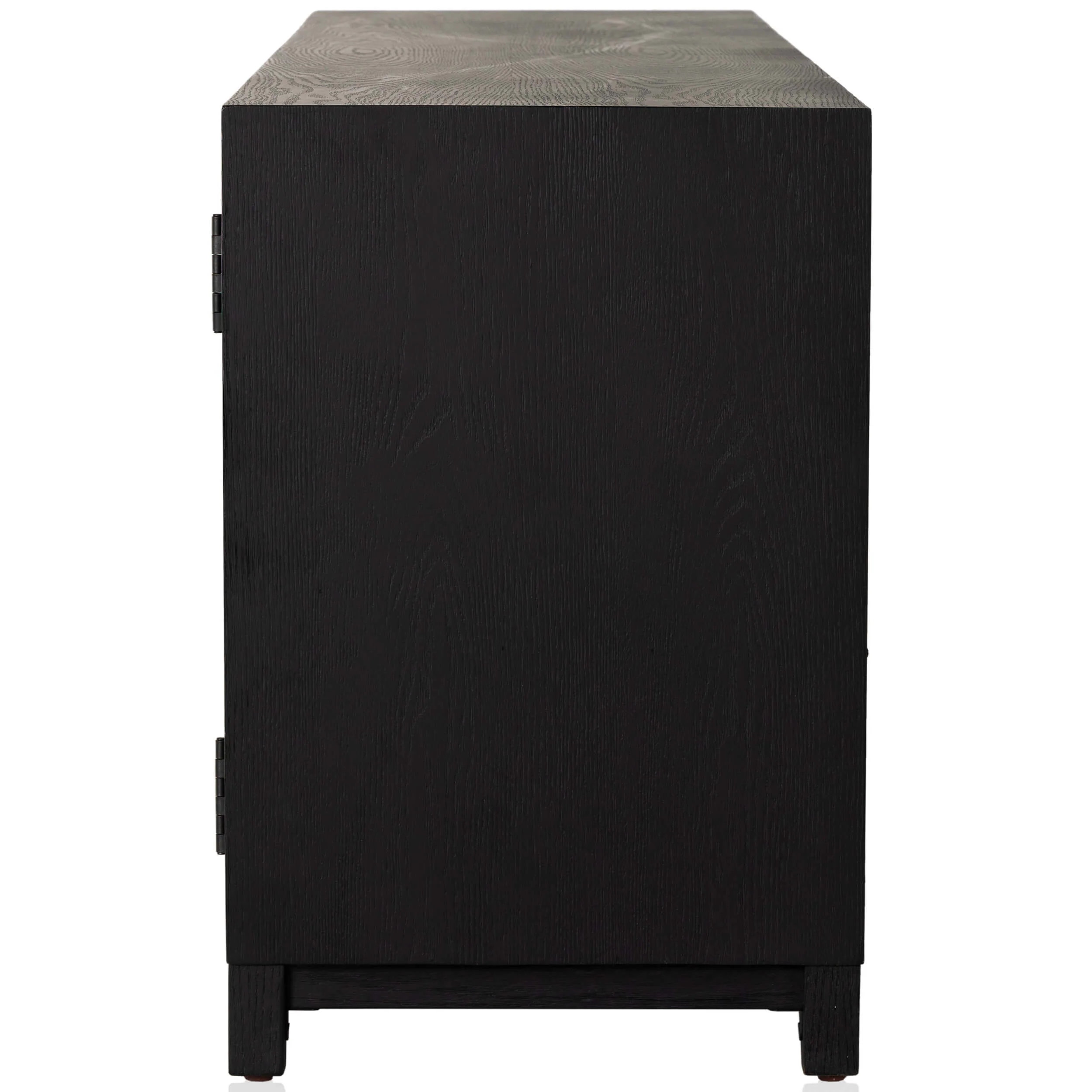 Millie Media Console, Drifted Matte Black by Four Hands - Image 3