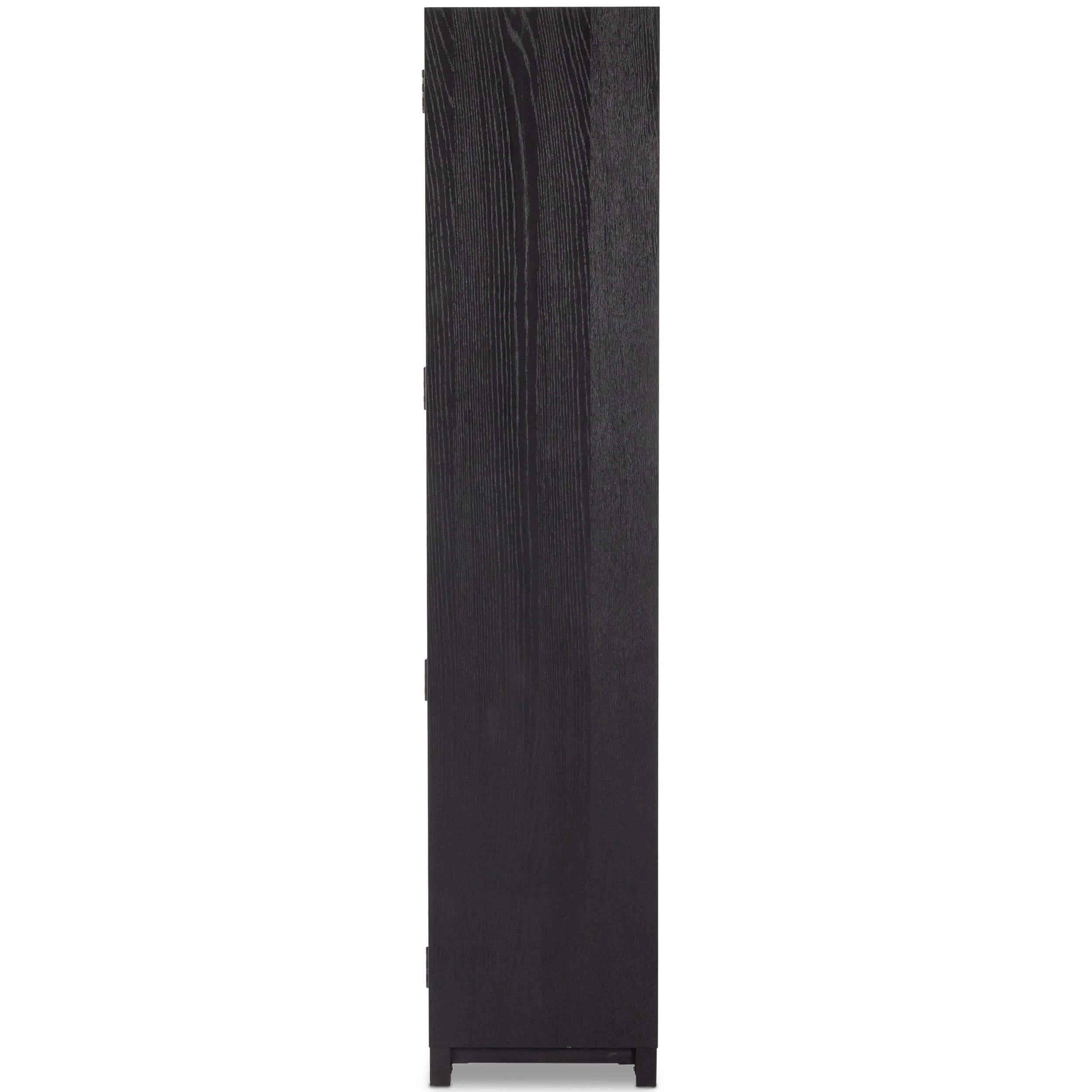 Millie Panel and Glass Door Double Cabinet, Drifted Matte Black - Image 2