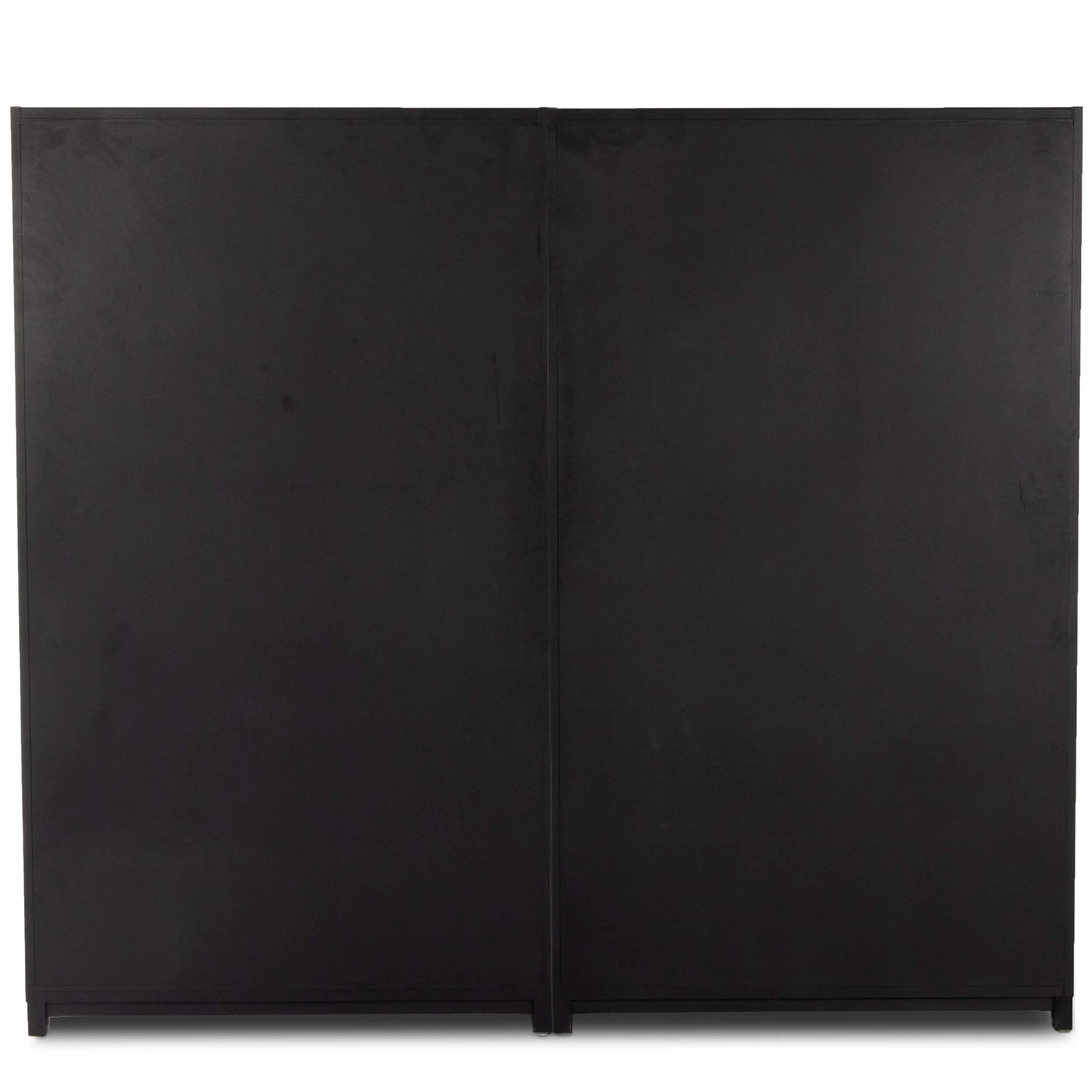 Millie Panel and Glass Door Double Cabinet, Drifted Matte Black - Image 4