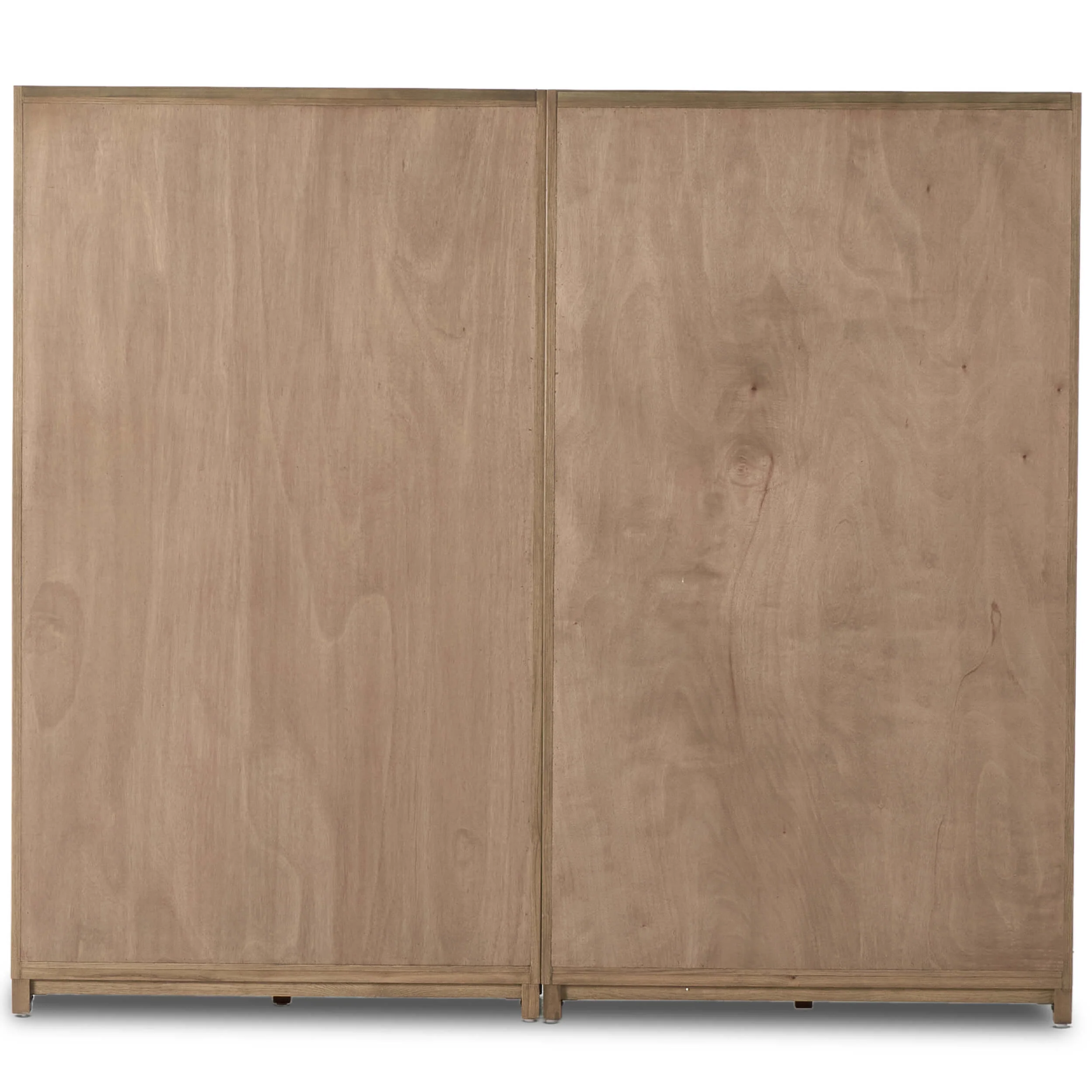 Millie Panel and Glass Door Double Cabinet, Drifted Solid Oak - Image 4