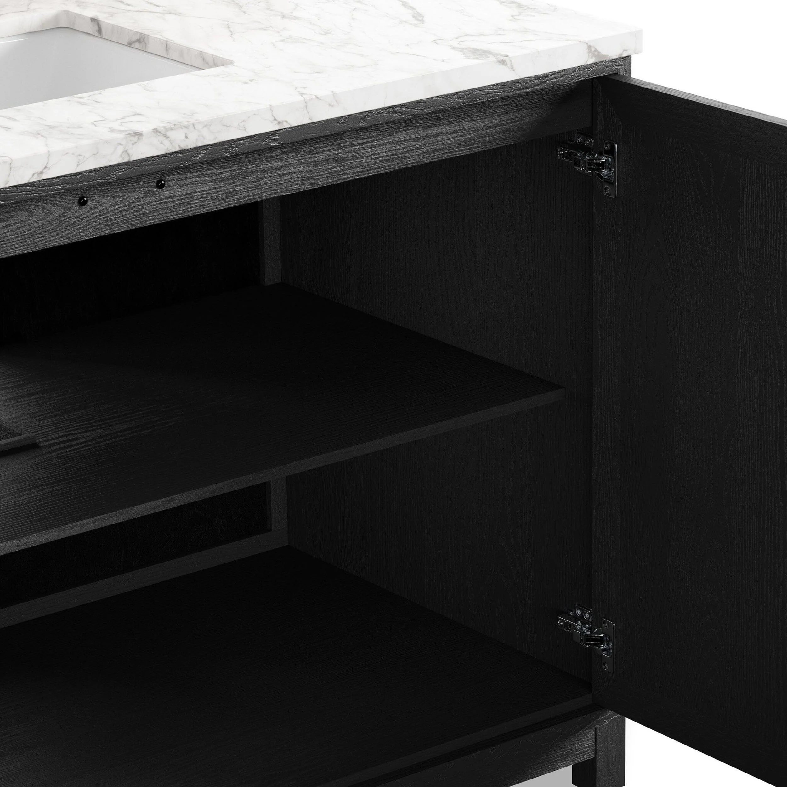 Millie Single Wide Vanity, Satin Drifted Black by Four Hands - Image 6