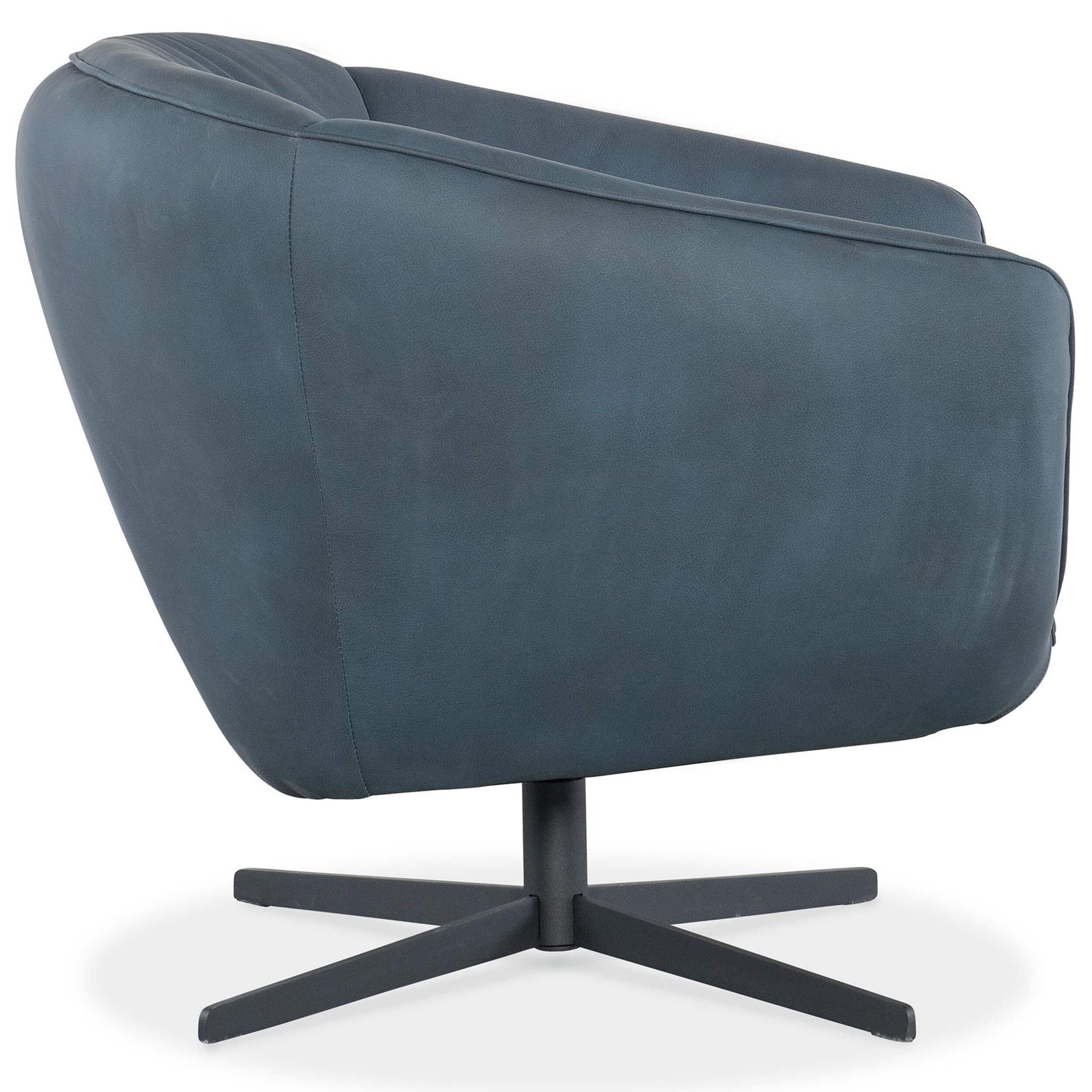 Mina Leather Swivel Chair, Buckskin Navy - Image 3