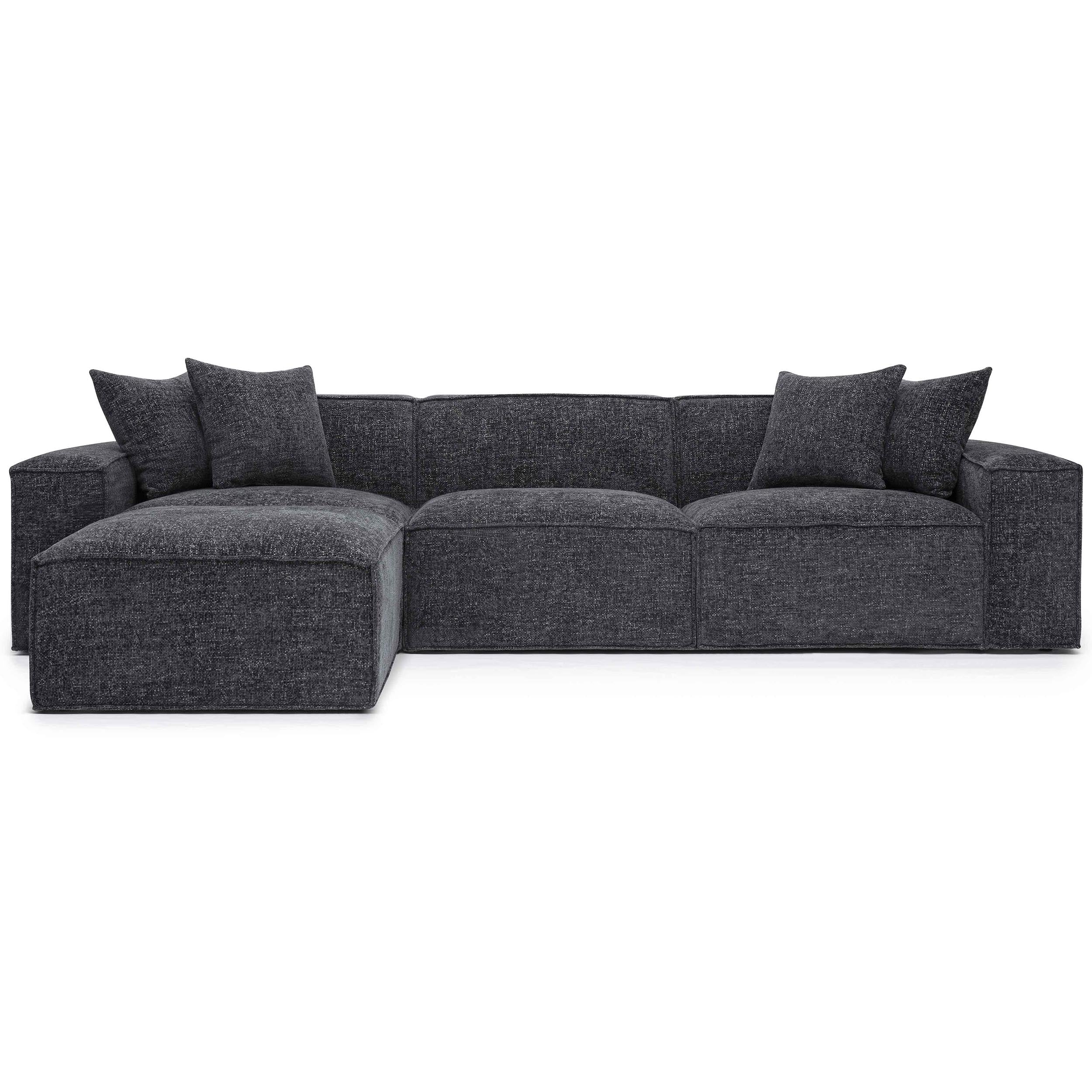 Mindy 4 Piece Sectional, Charcoal