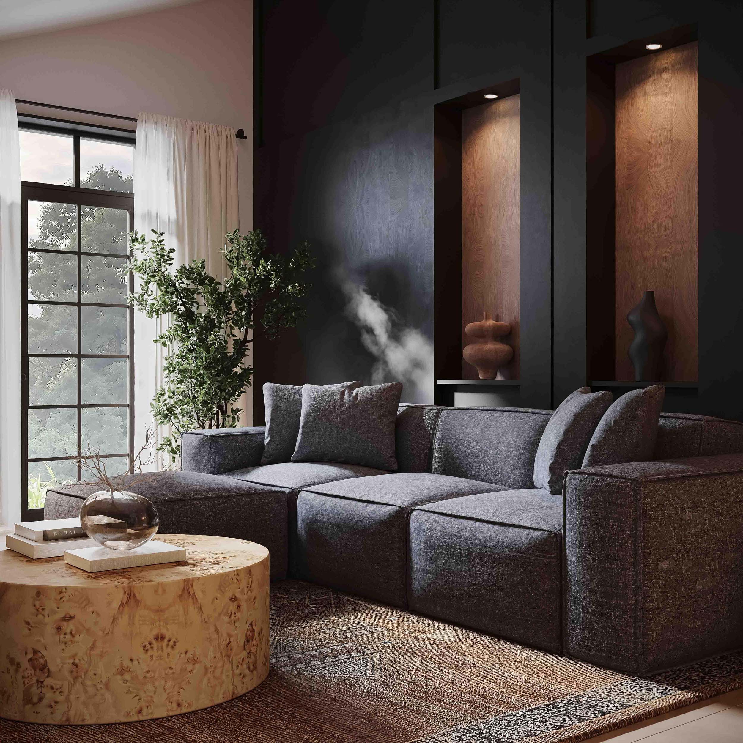Mindy 4 Piece Sectional, Charcoal - Image 5