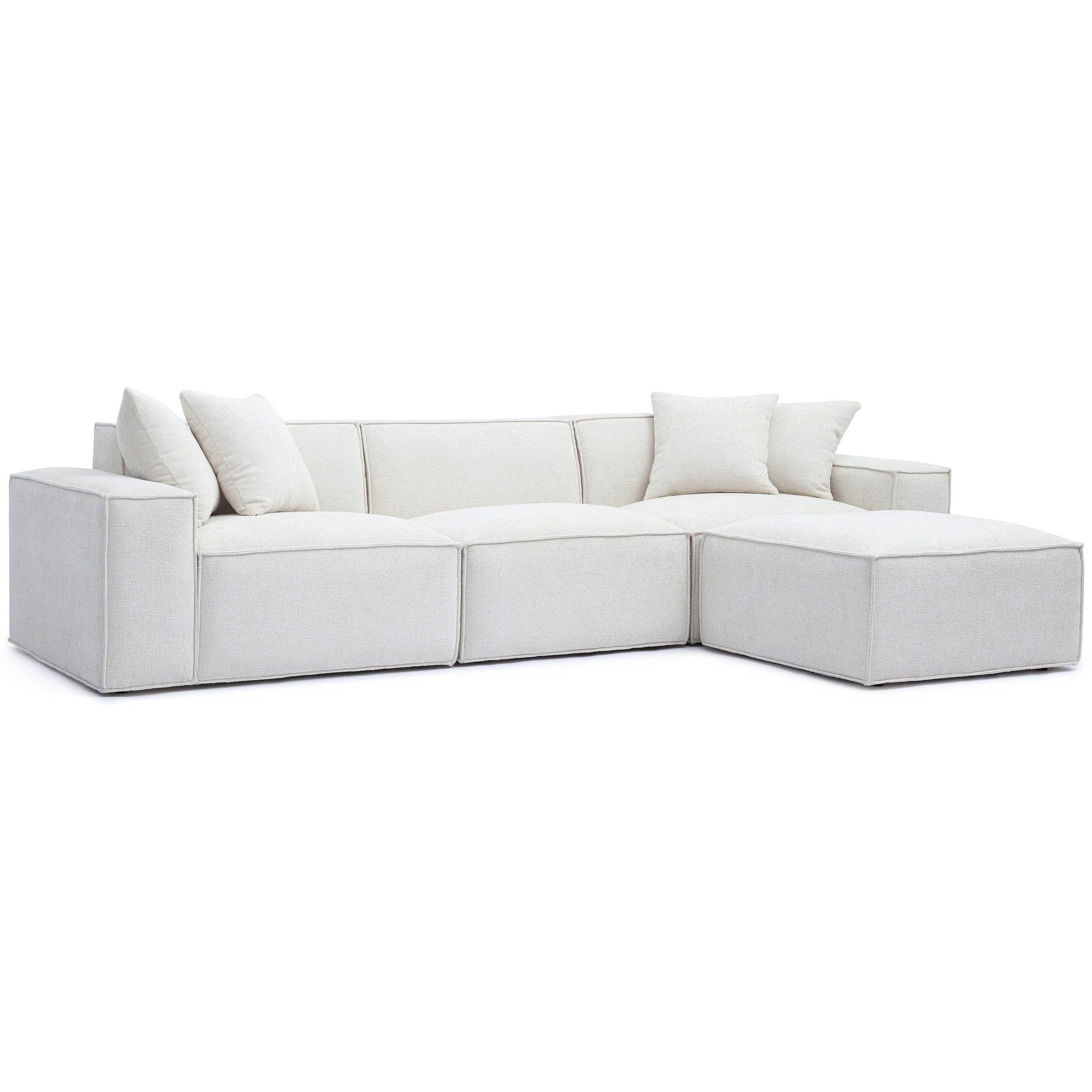 Mindy 4 Piece Sectional, Cream - Image 2