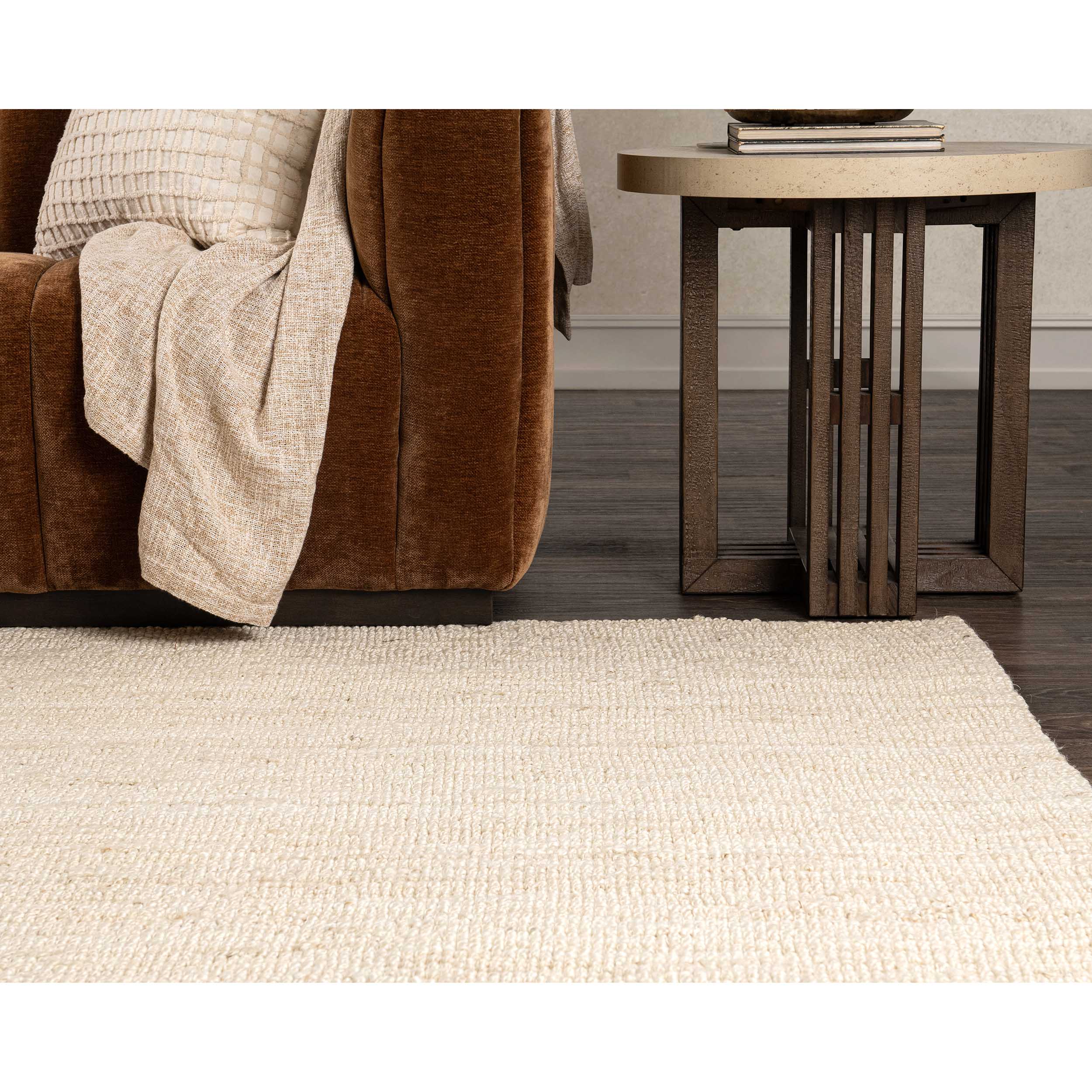 Mini Boucle Rug, Ivory - Image 5