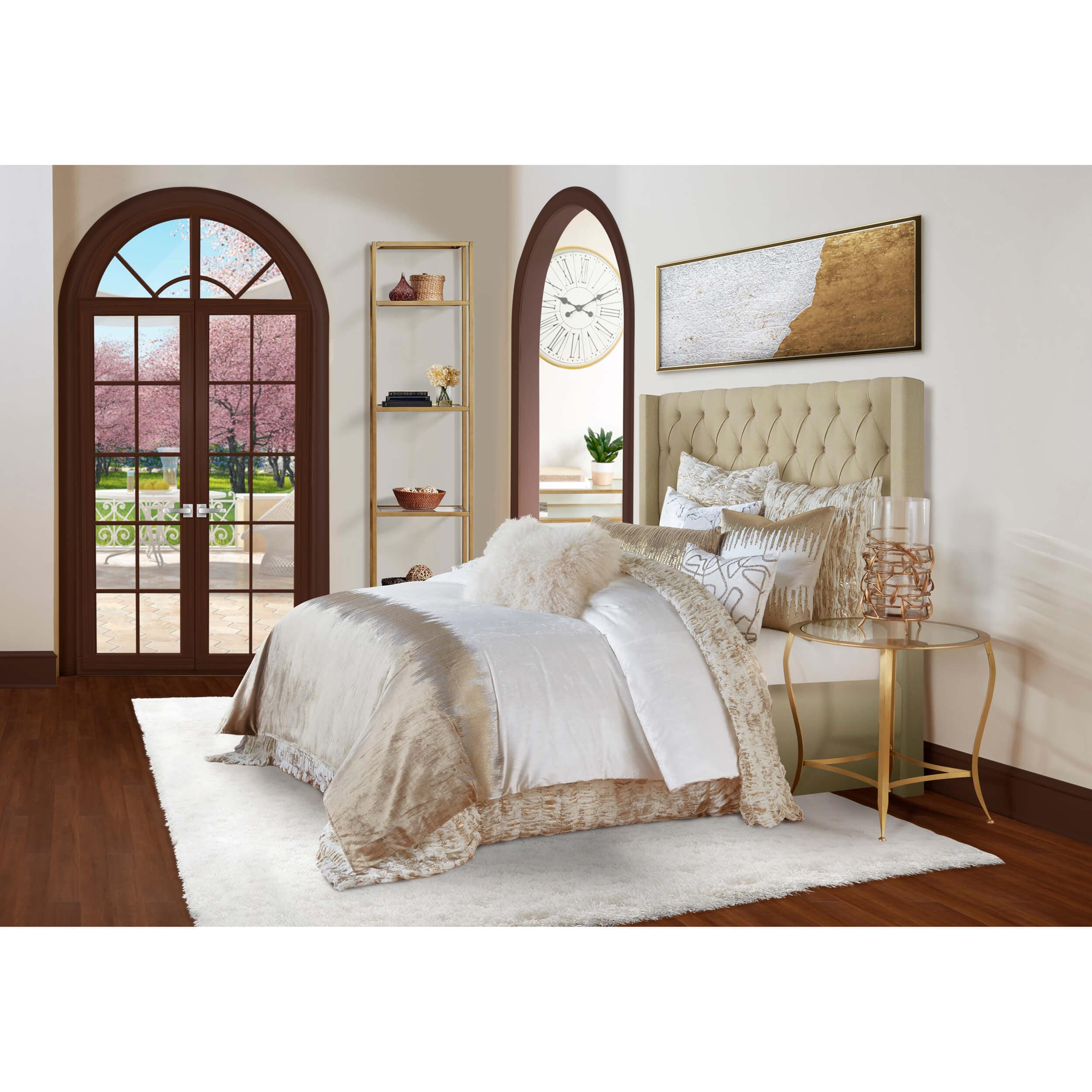 Mira Duvet, Ivory/Beige