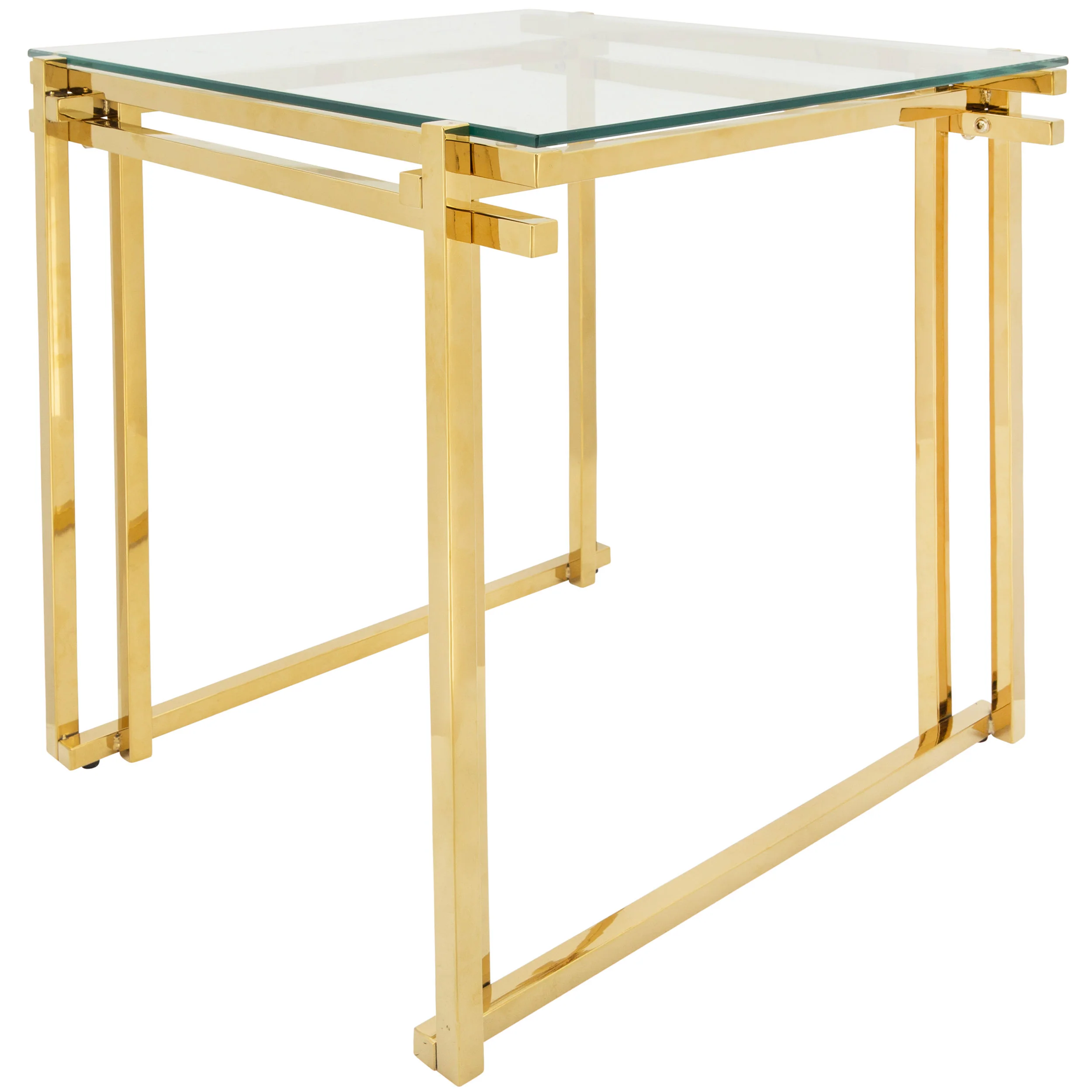 Modern Accent Table, Gold - Image 2