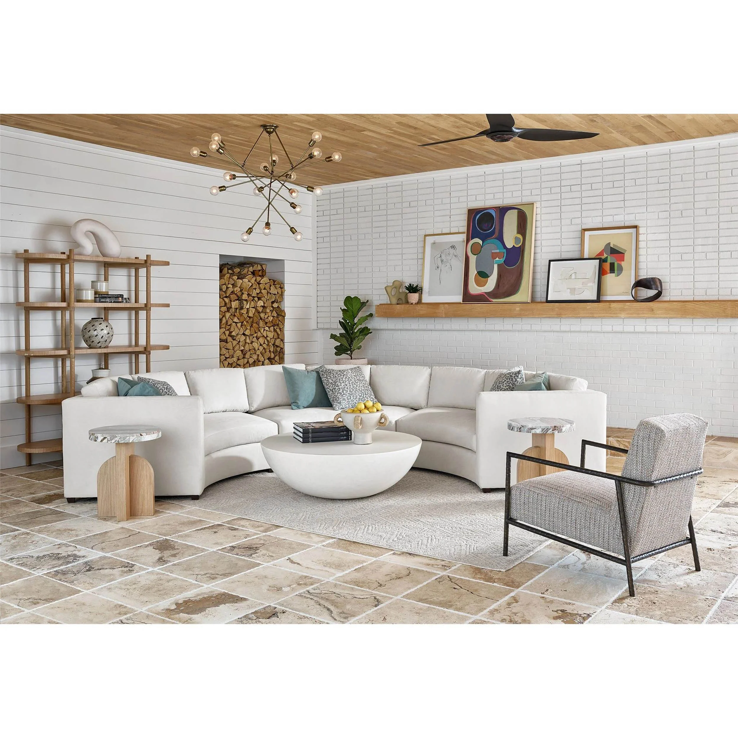 Modern Everdin Cocktail Table, Abaco White - Image 3